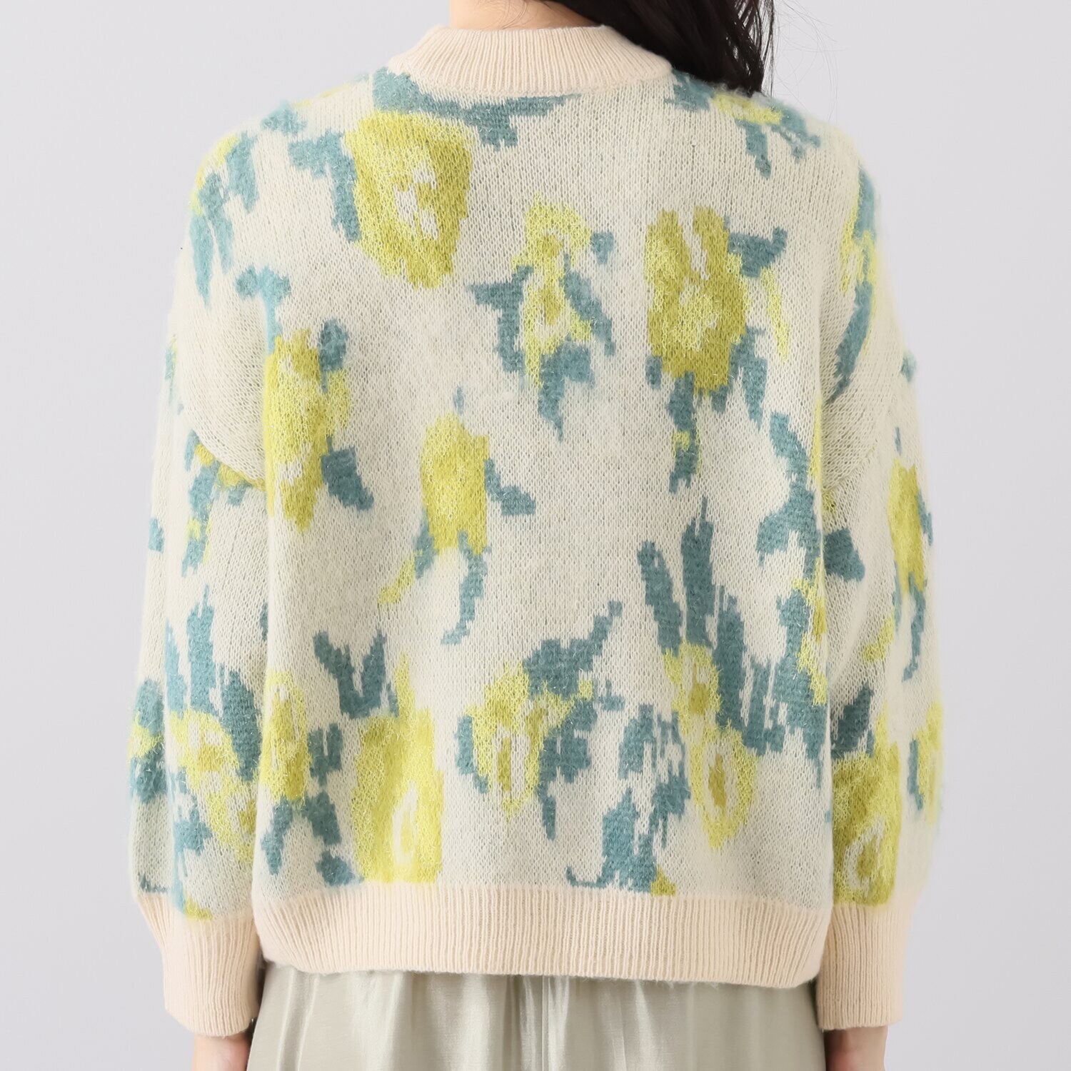 アリュメット フラワージャガード ニットプルオーバー