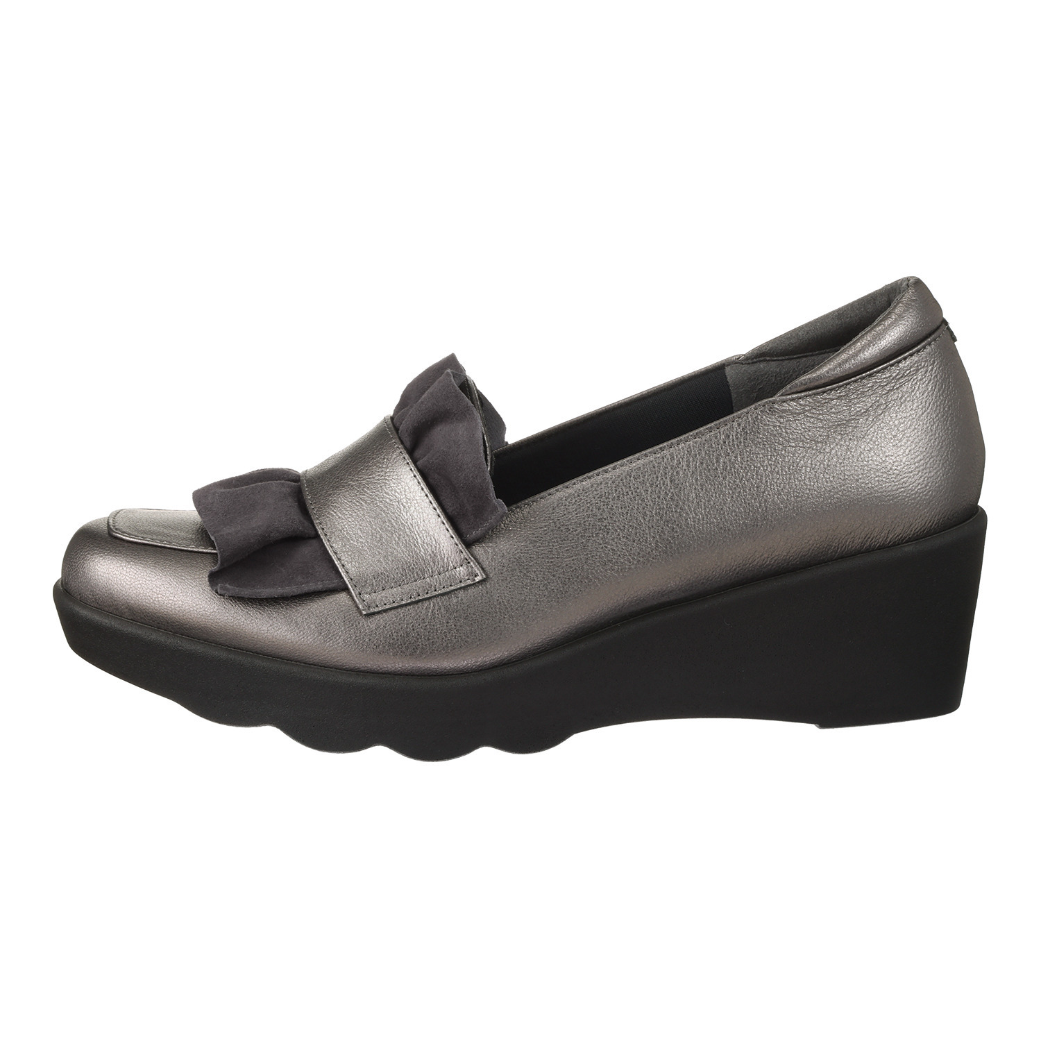 ヒルズアヴェニュー ＜日本製＞レザー タックワーク ローファーパンプス