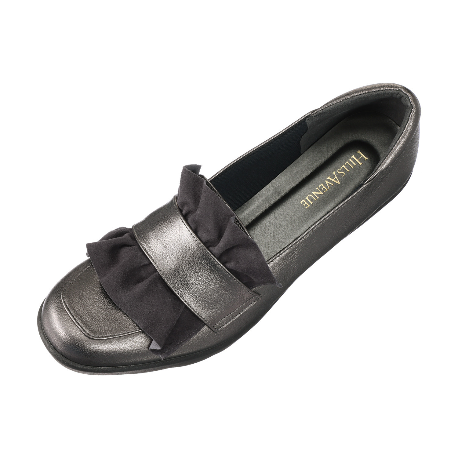 ヒルズアヴェニュー ＜日本製＞レザー タックワーク ローファーパンプス