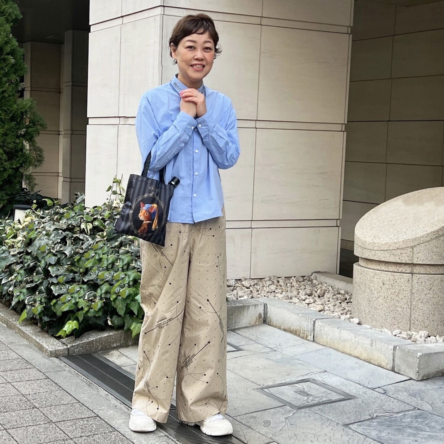 キャットアート 晴雨兼用　軽量 折りたたみミニ傘 収納バッグ付