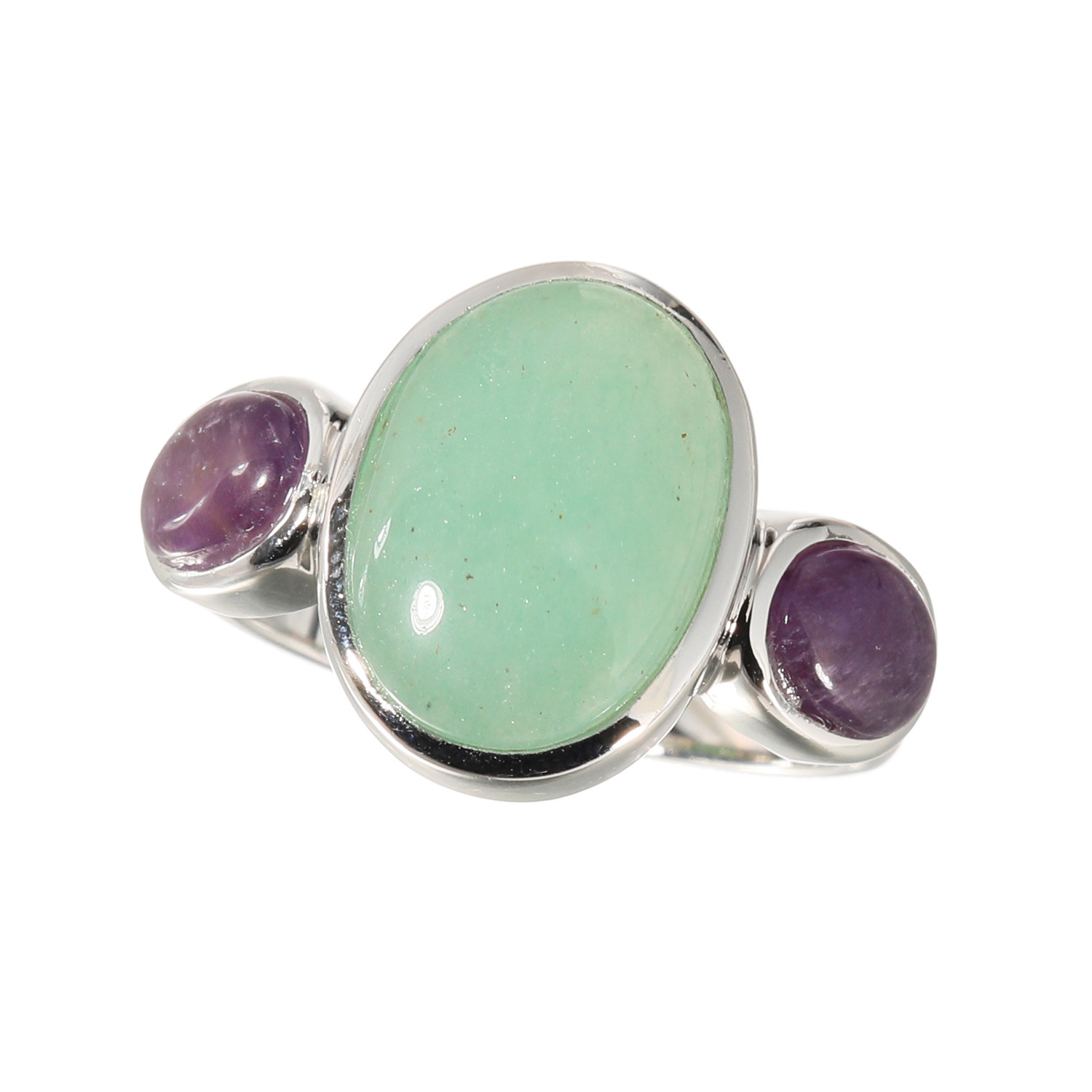 イーシア シルバー ジェムストーン オーバルリング