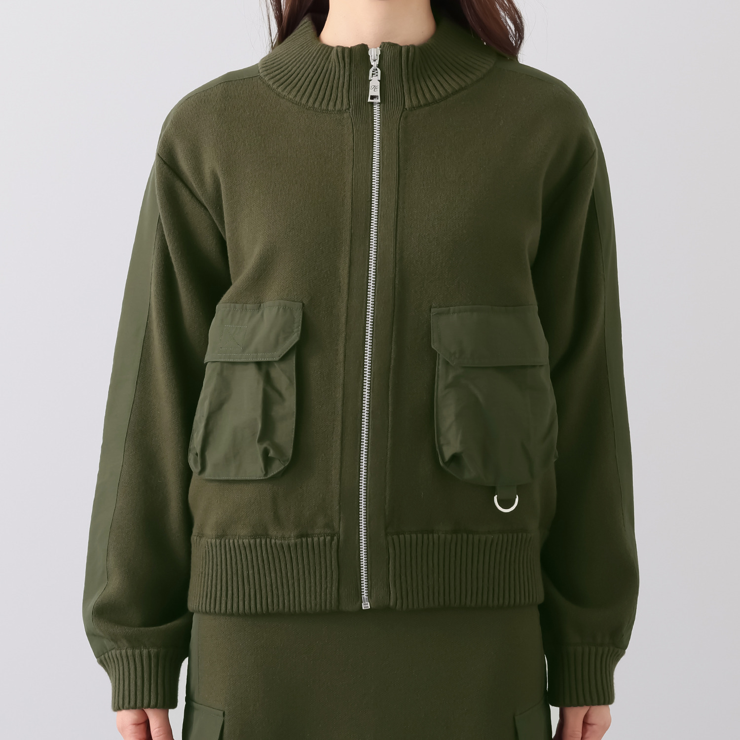 ヘブンアンドアース ジャガードニット ジップブルゾン