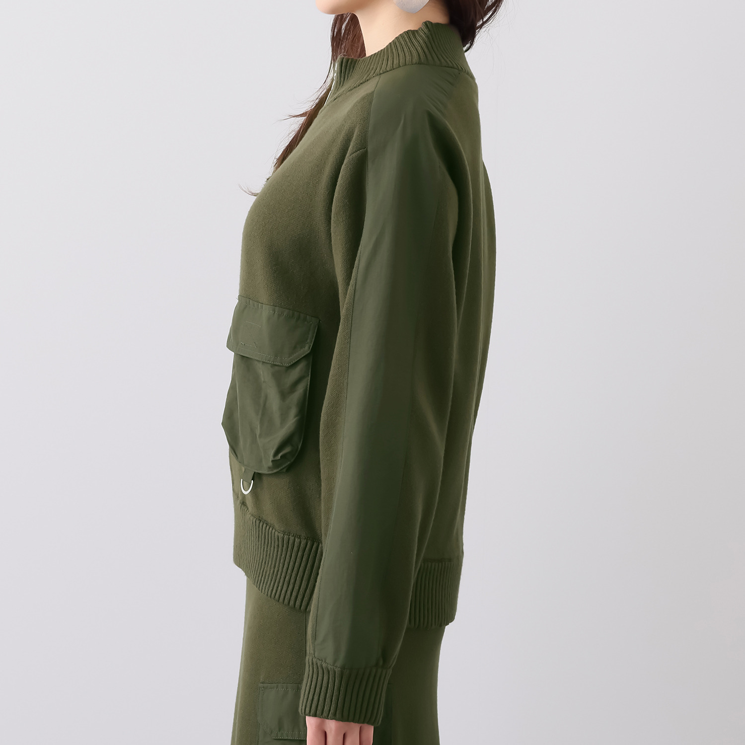 ヘブンアンドアース ジャガードニット ジップブルゾン