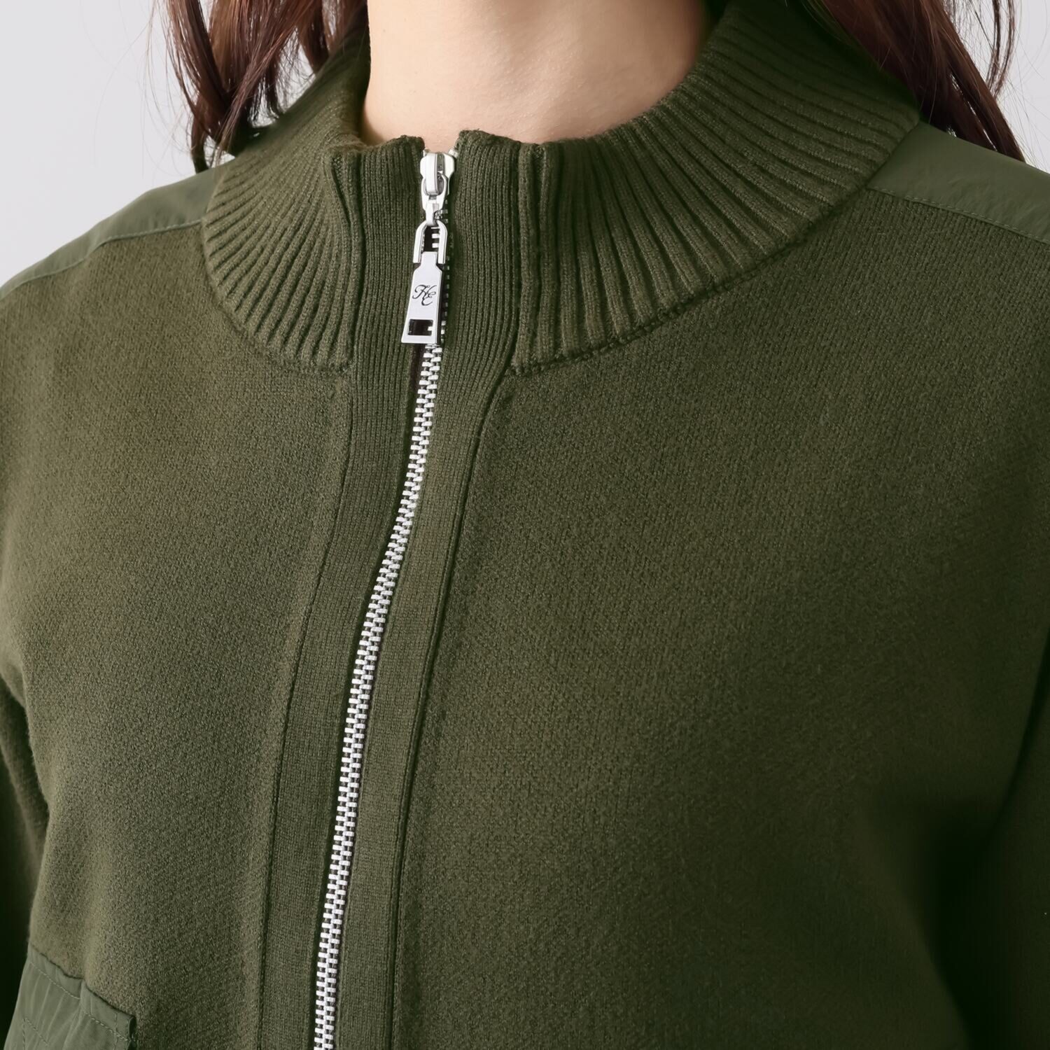 ヘブンアンドアース ジャガードニット ジップブルゾン