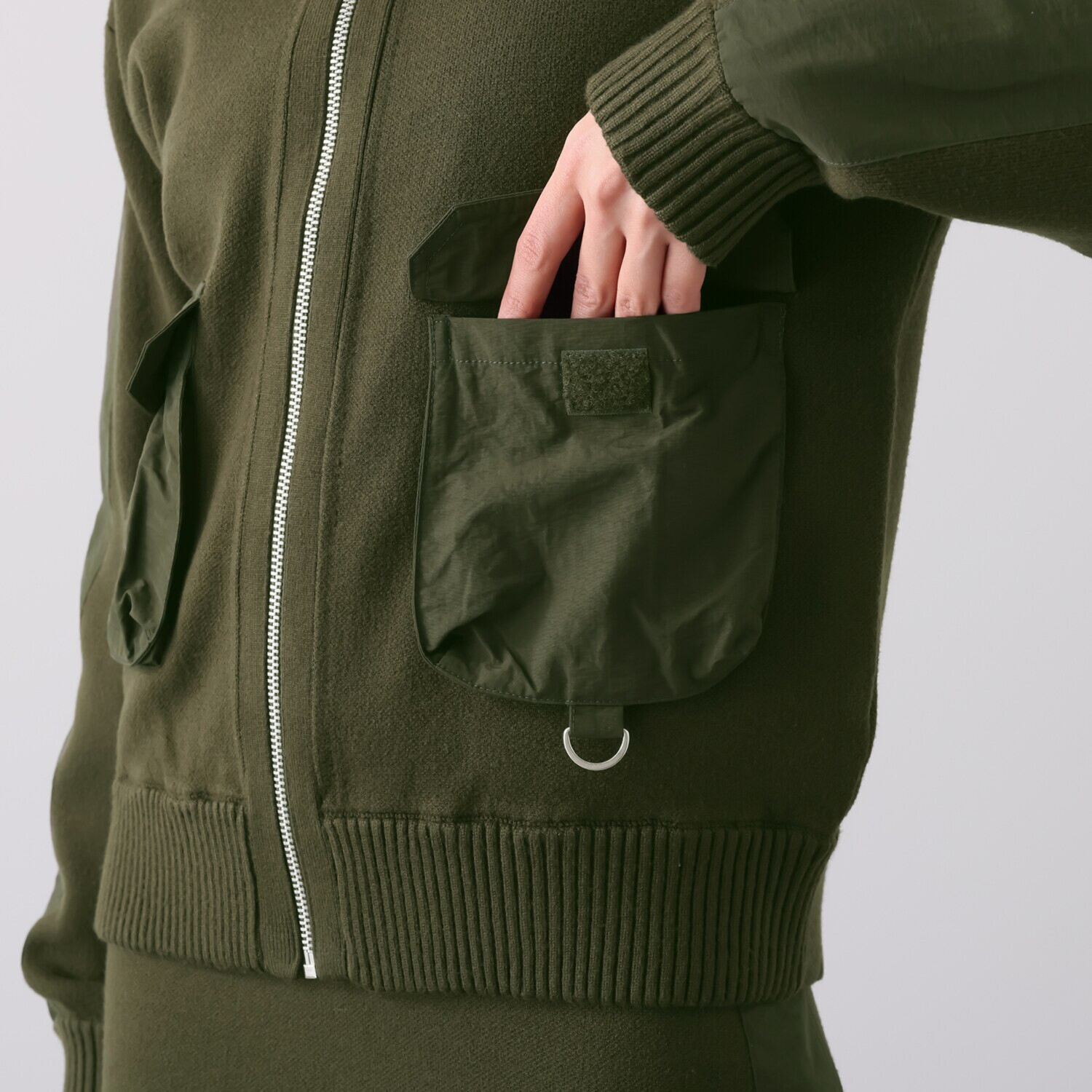 ヘブンアンドアース ジャガードニット ジップブルゾン