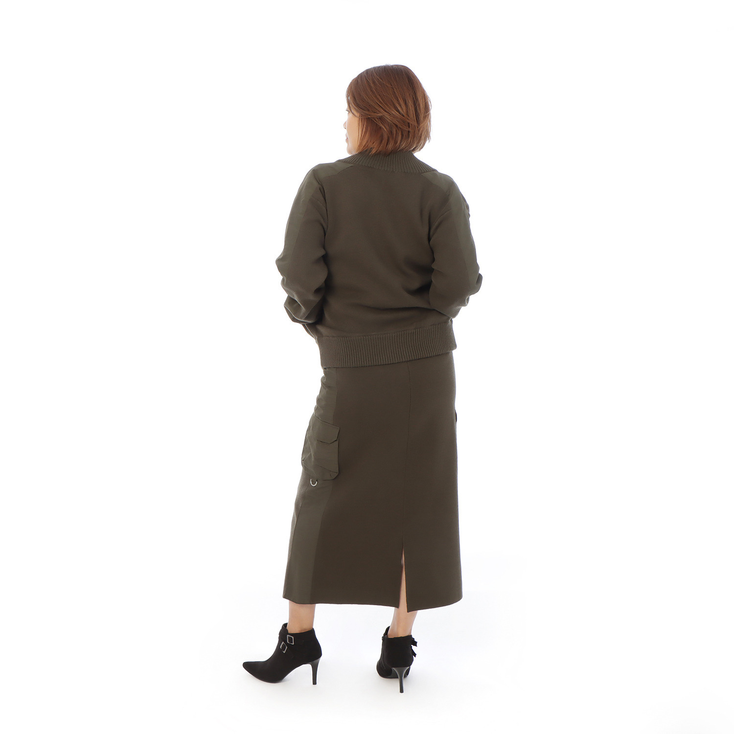 ヘブンアンドアース ジャガードニット ジップブルゾン