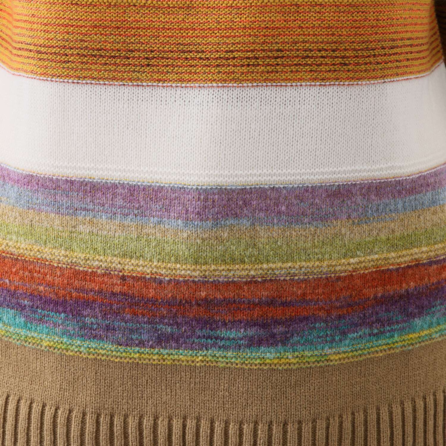 ダリュ　リファインド 絣ボーダー ニットプルオーバー