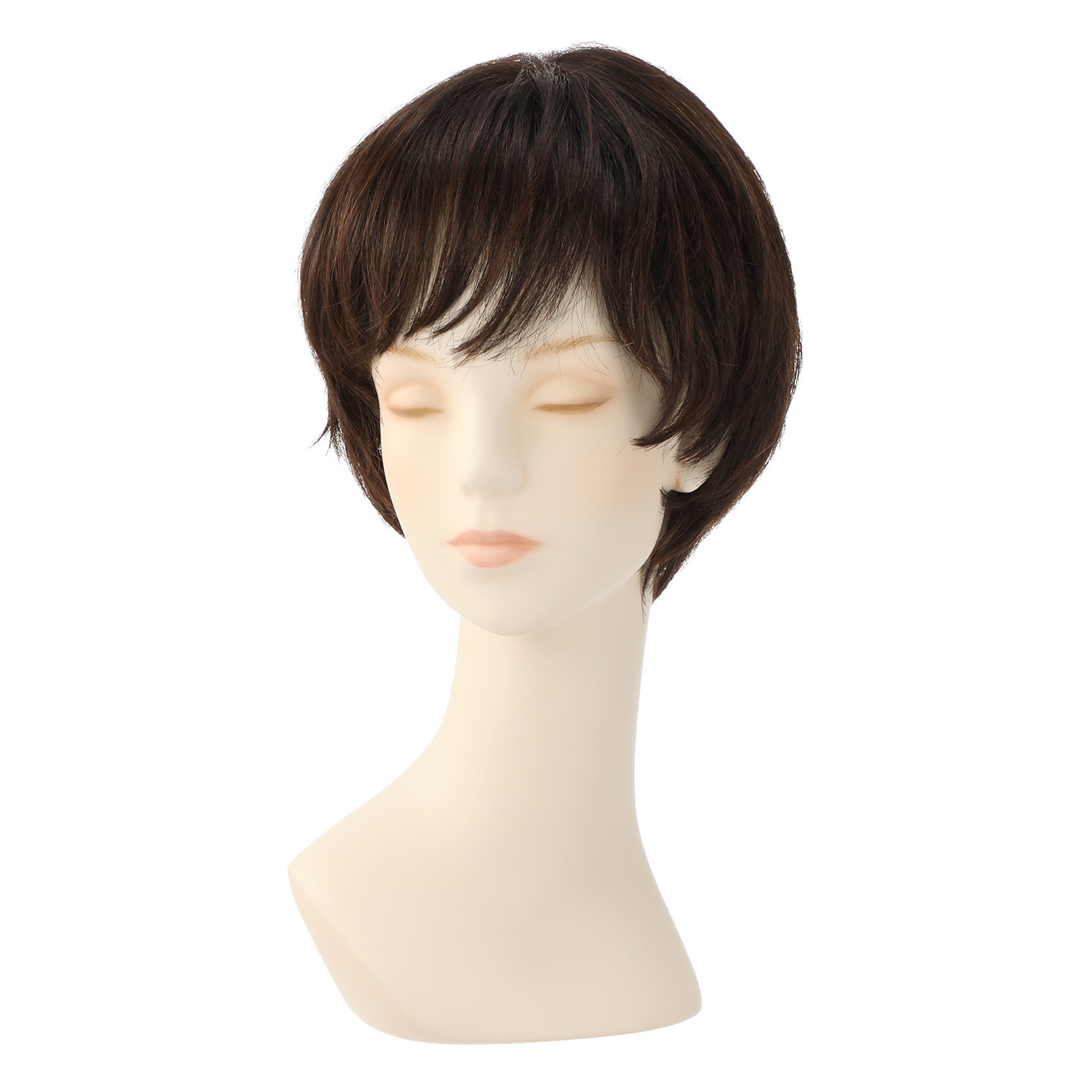 マダムヒロコ フルハンドメイド 高品質フルウィッグ！ エクラショート プレミアム ＜ナチュラルブラウン＞