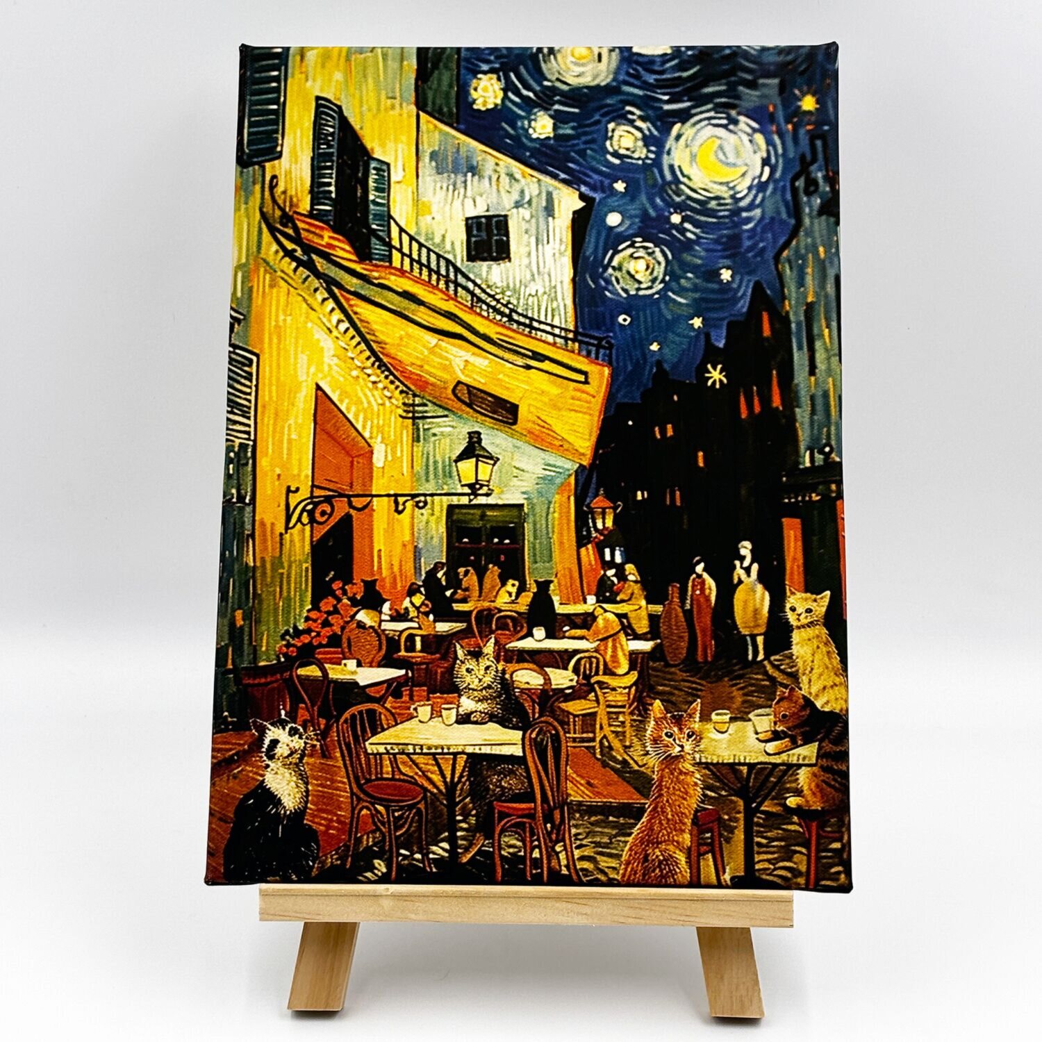 インテリアアート 猫シリーズ 猫カフェ＜約３３×２４ｃｍ＞