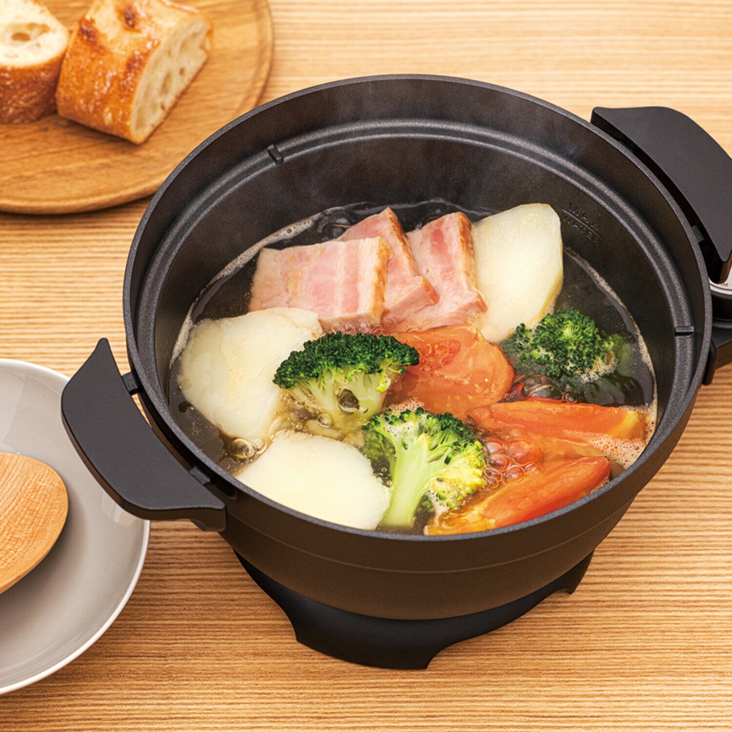 レコルト 毎日の食事を おいしく、たのしく。 １台５役の 卓上電気なべ コポット ＲＥＰ−１