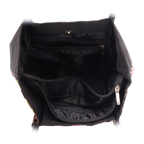 ラルジュ ゴブラン織 華やか花柄トートバッグ