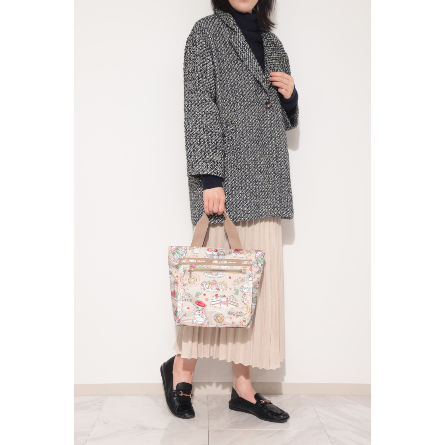 ラルジュ ティータイムカフェ 多ポケットトートバッグ