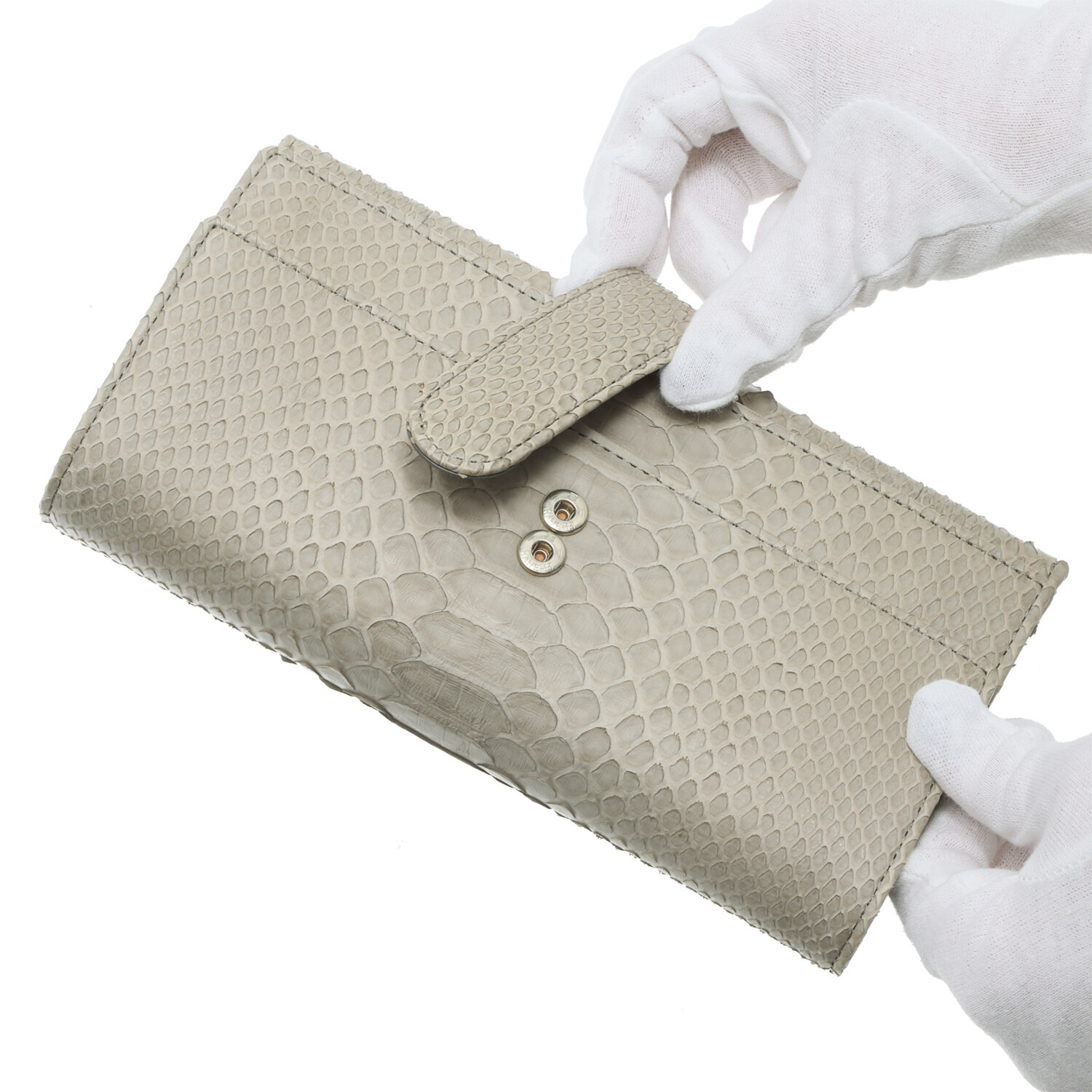 パイソン ダブルかぶせデザイン 長財布