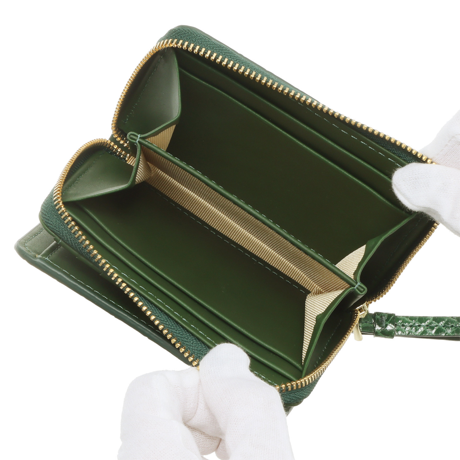 シャイニング クロコダイル 二つ折りウォレット