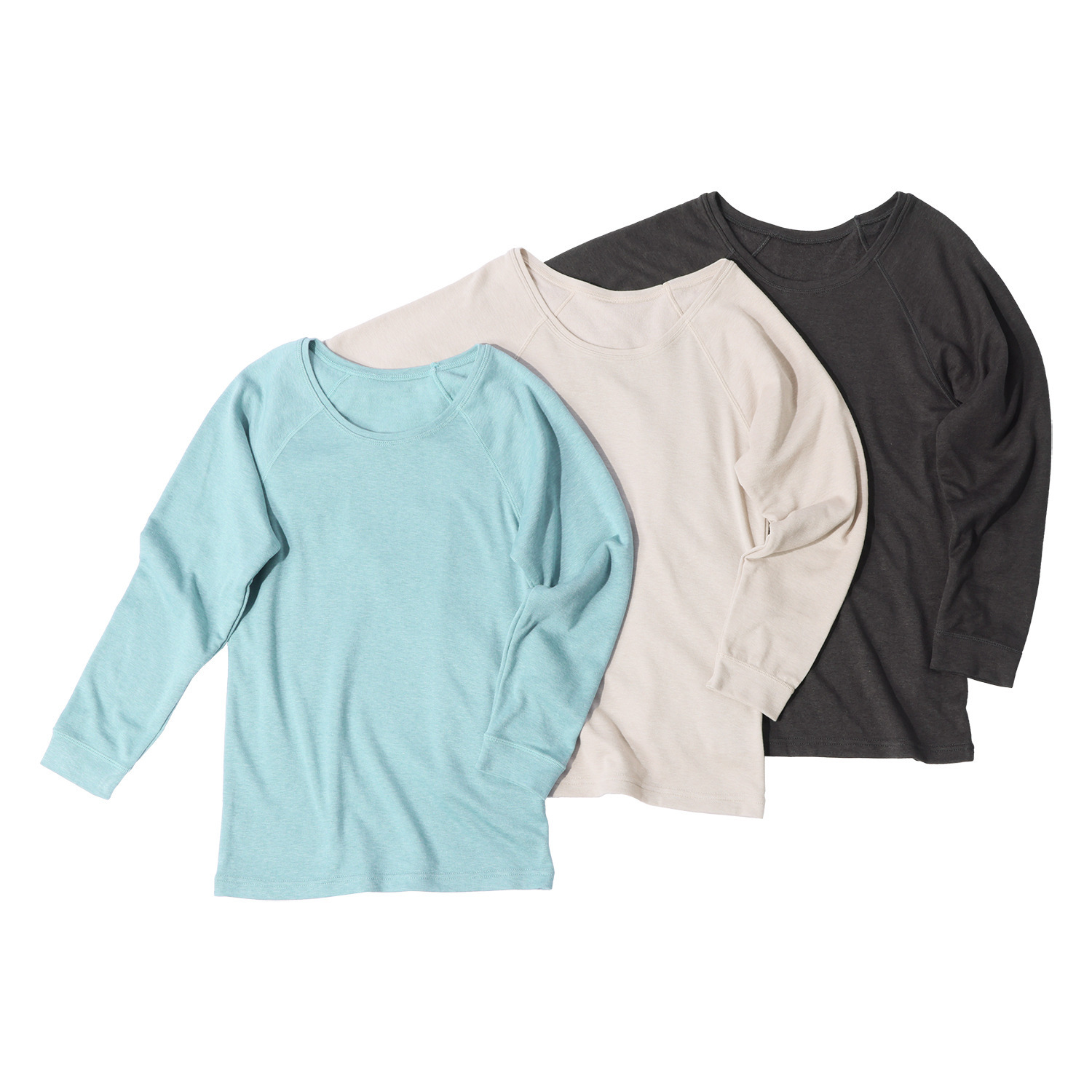 ジュエル 薔薇オイル配合 しっとりなめらか あったかＷ重ね 八分袖インナー３枚セット