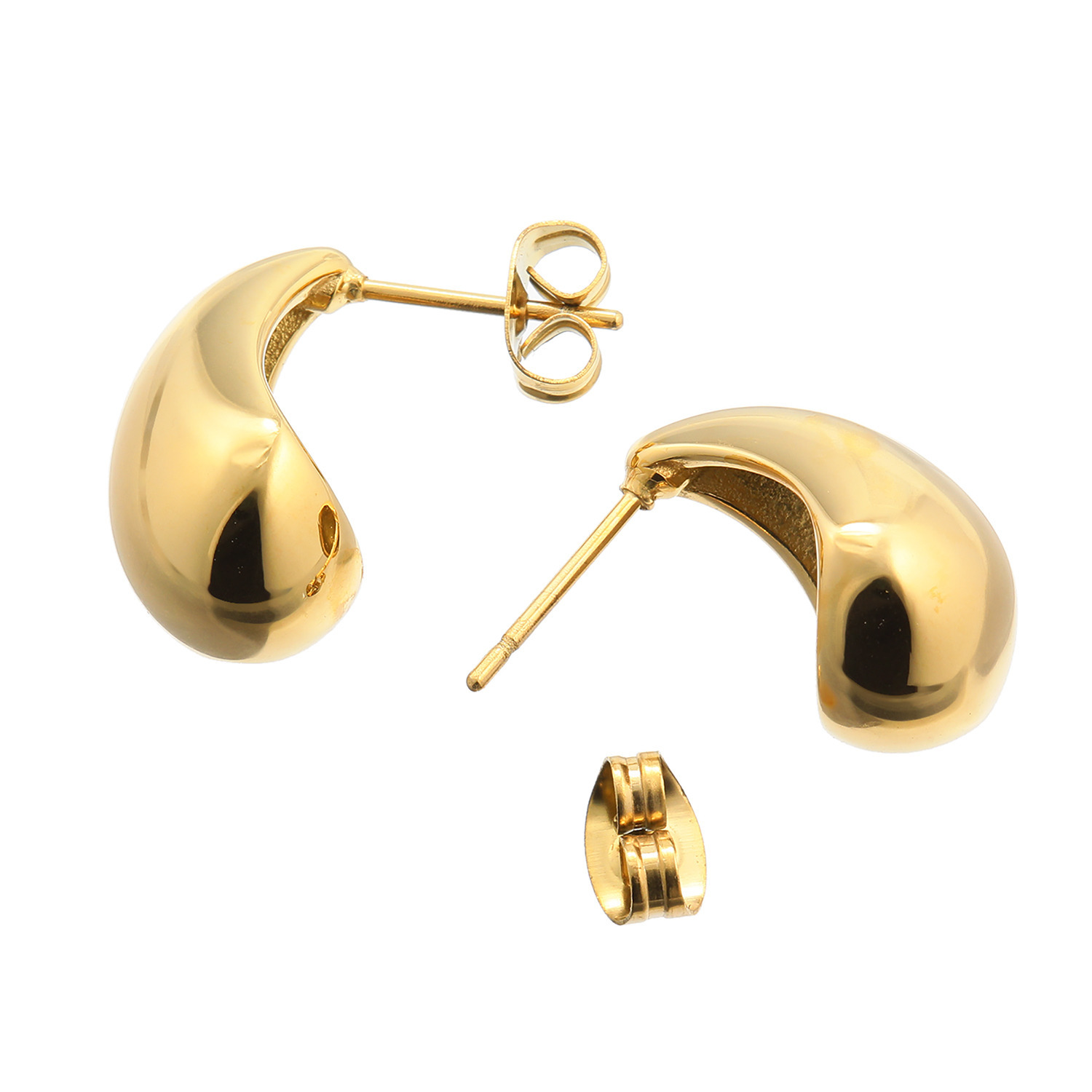 デルークス サージカルステンレス しずく型 ぷっくりピアス