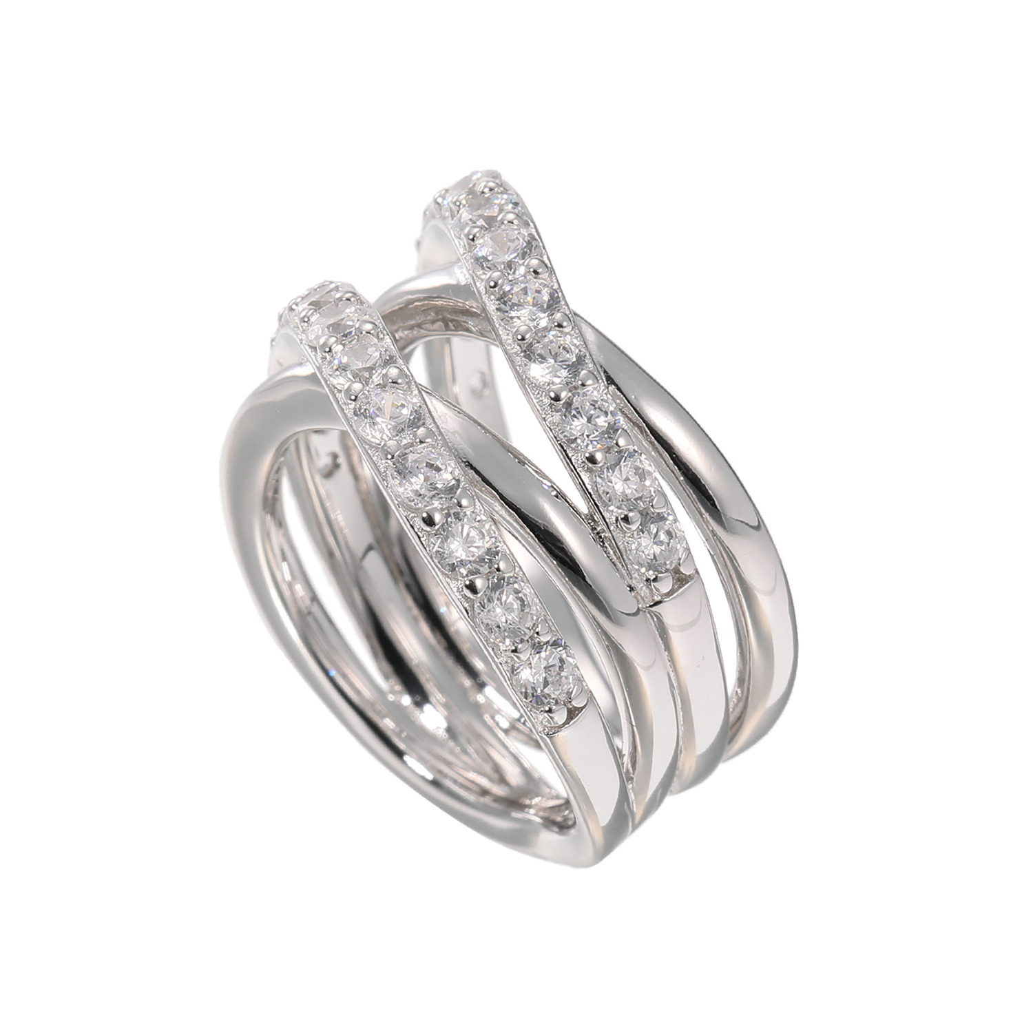 ダイアモア シルバー　ＣＺ 多連デザイン リング