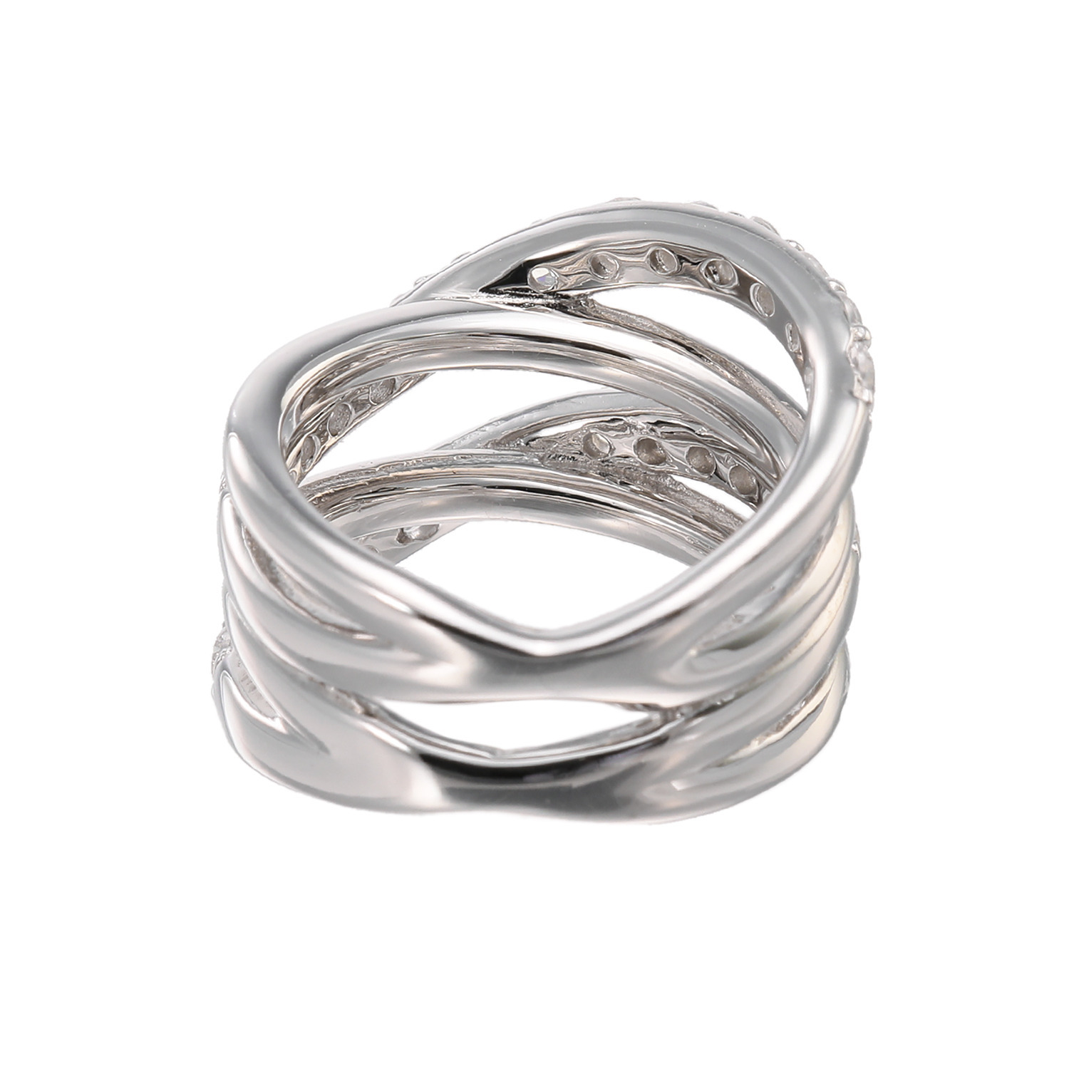 ダイアモア シルバー　ＣＺ 多連デザイン リング