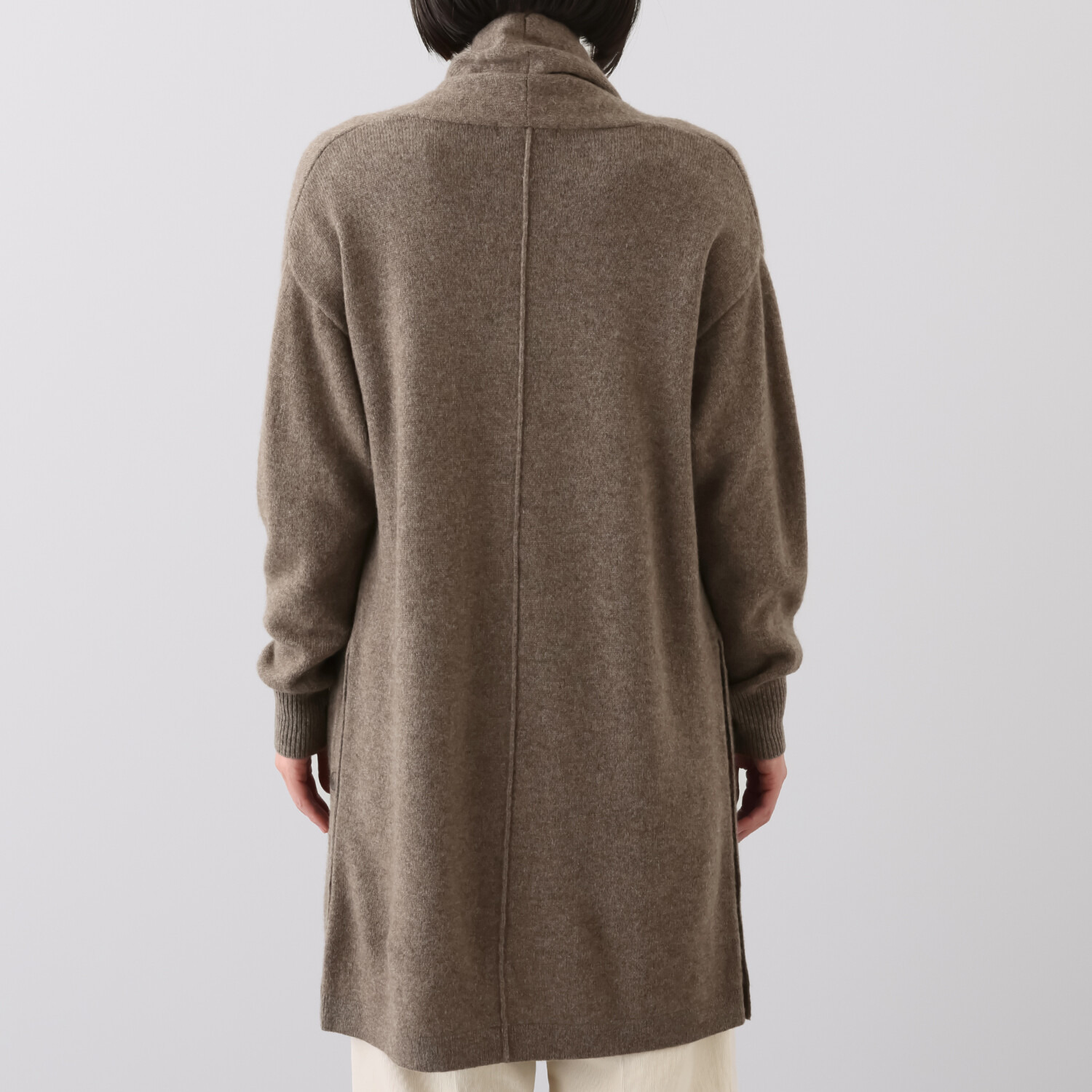 ネイチャーズ 無染色ヤク サイドボタンアクセント コーディガン