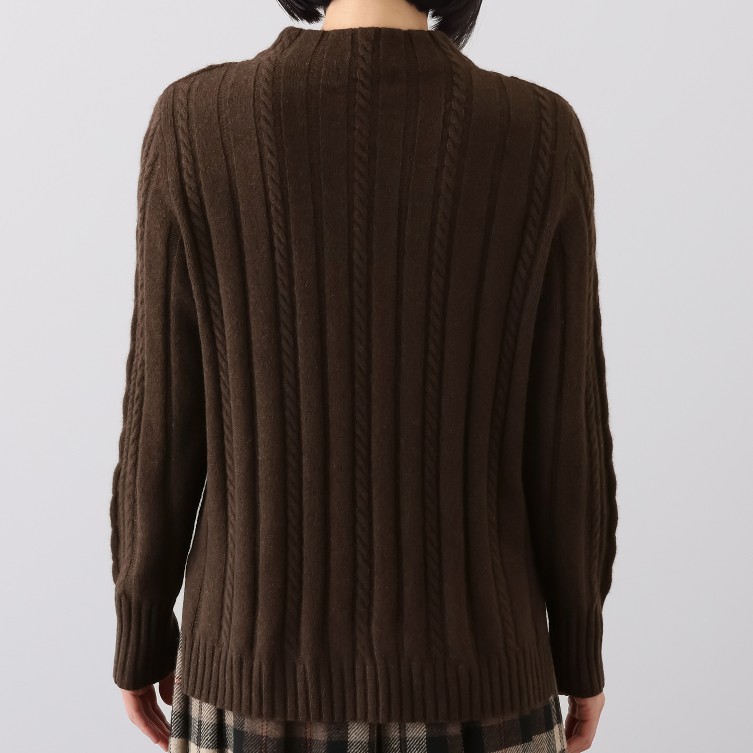 ネイチャーズ 無染色ヤク ケーブル柄 プルオーバー