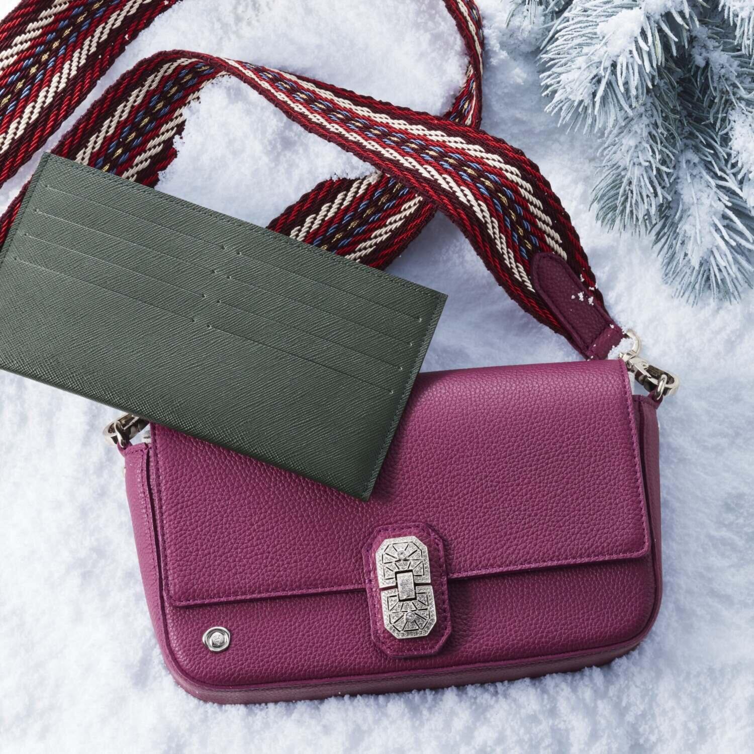 エーディーエムジェイ スリムウォレット付 スパニッシュレザー アールデコモティーフ ２ウェイミニバッグ