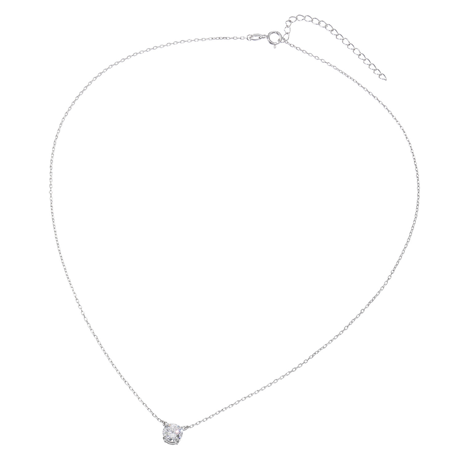 ブリランテステッラ シルバー ＣＺ ラウンドブリリアント カット ソリティアネックレス