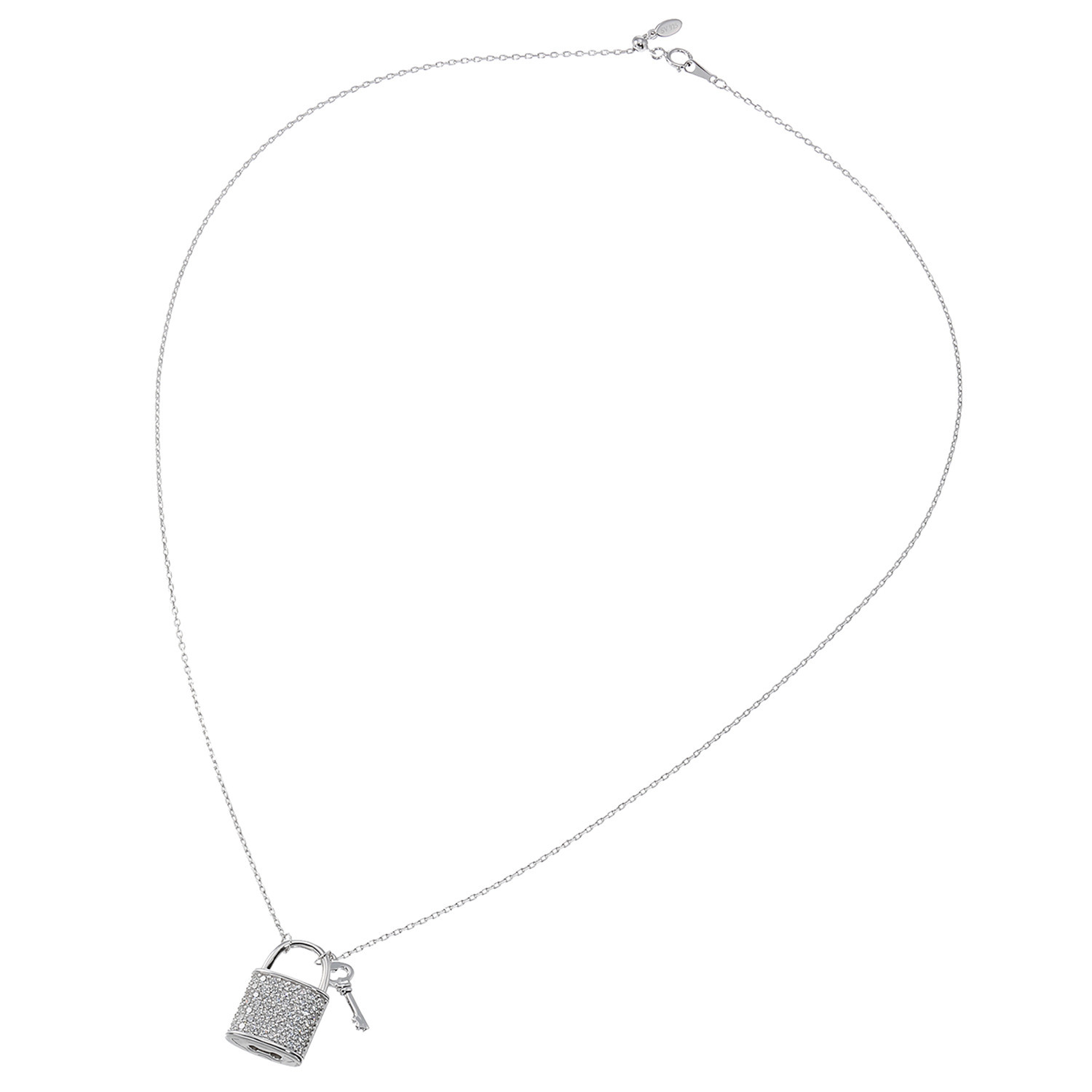ブリランテステッラ シルバー ＣＺ パドロックモティーフ パヴェネックレス