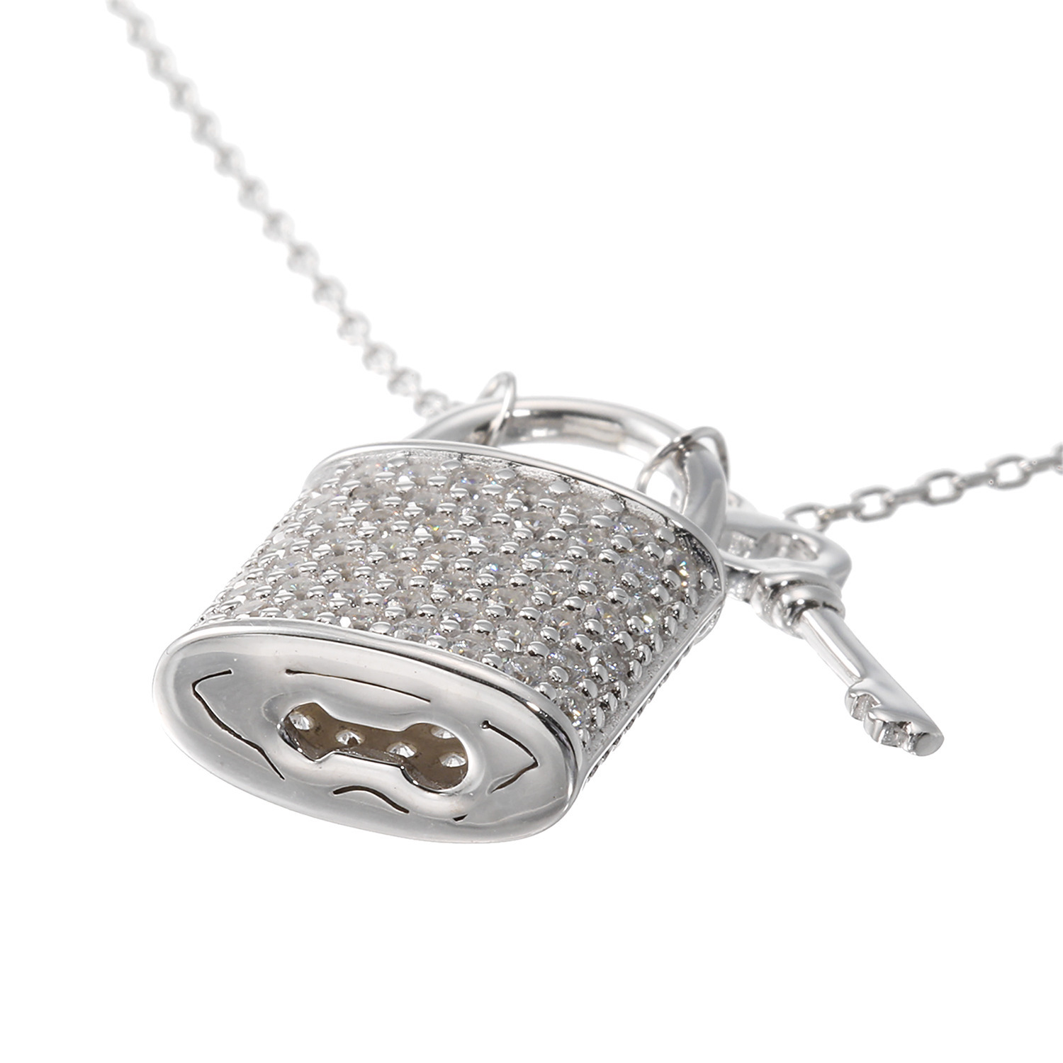 ブリランテステッラ シルバー ＣＺ パドロックモティーフ パヴェネックレス