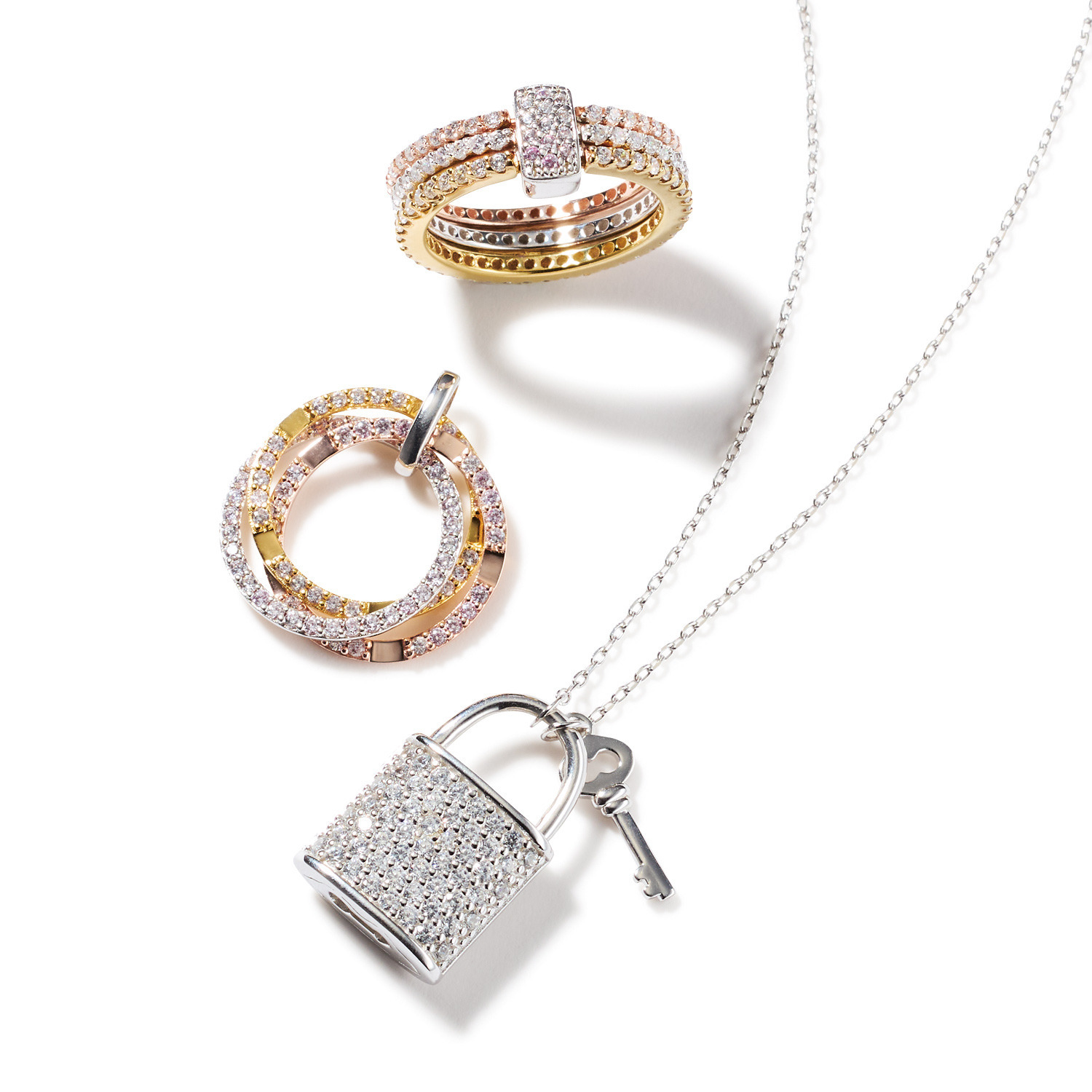 ブリランテステッラ シルバー ＣＺ パドロックモティーフ パヴェネックレス