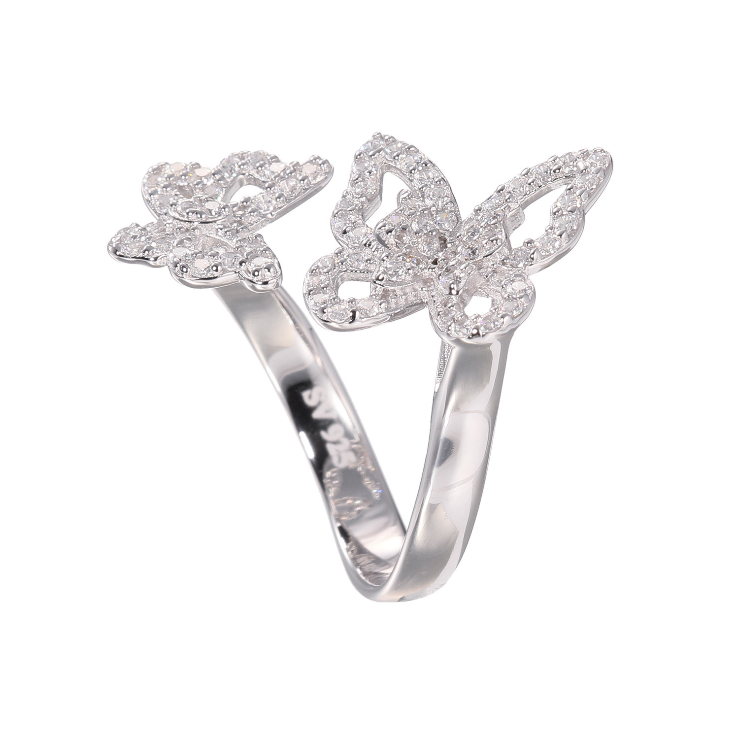 ブリランテステッラ シルバー ＣＺ パピヨンデザイン フォークリング