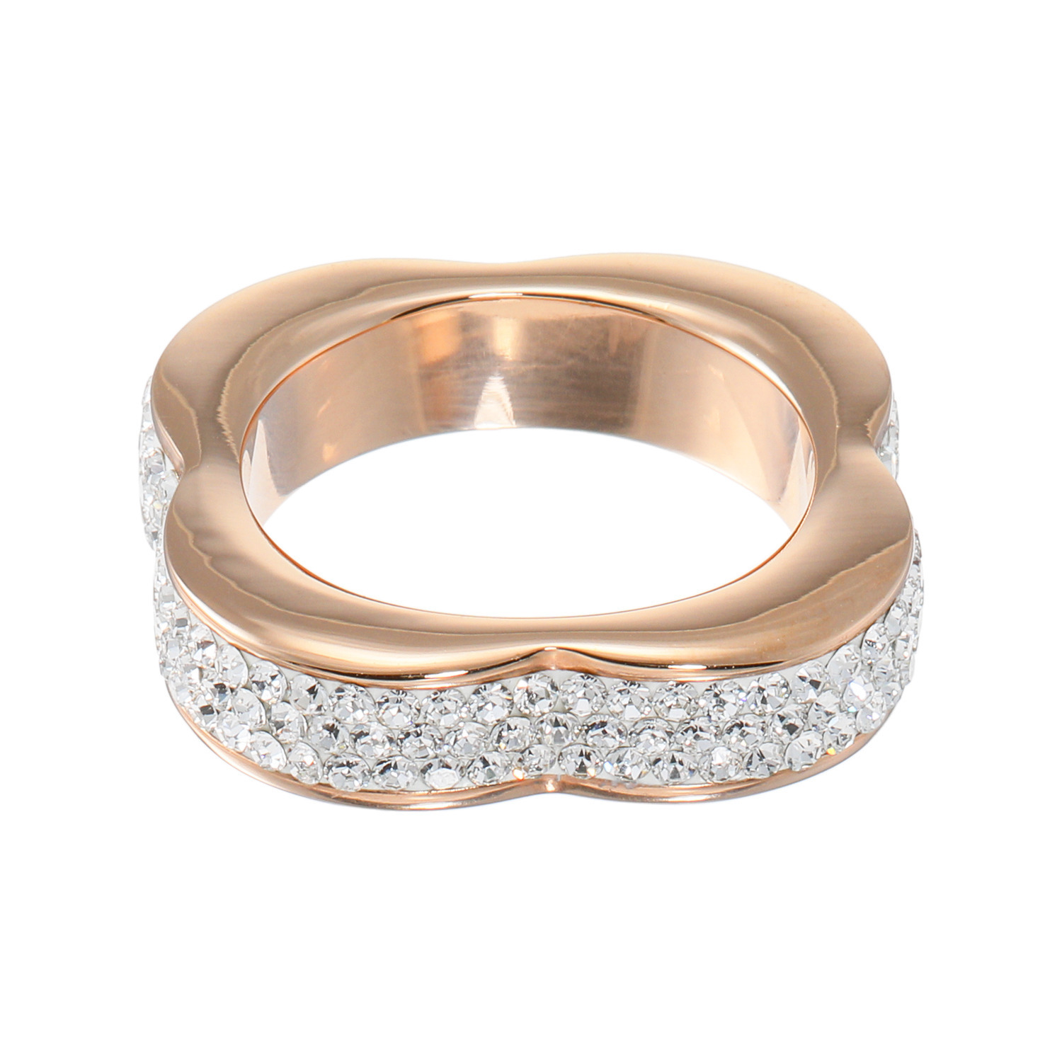 アビステ ウォッチ＆アクセサリーズ ステンレス キラキラビジュウ フラワーモティーフリング