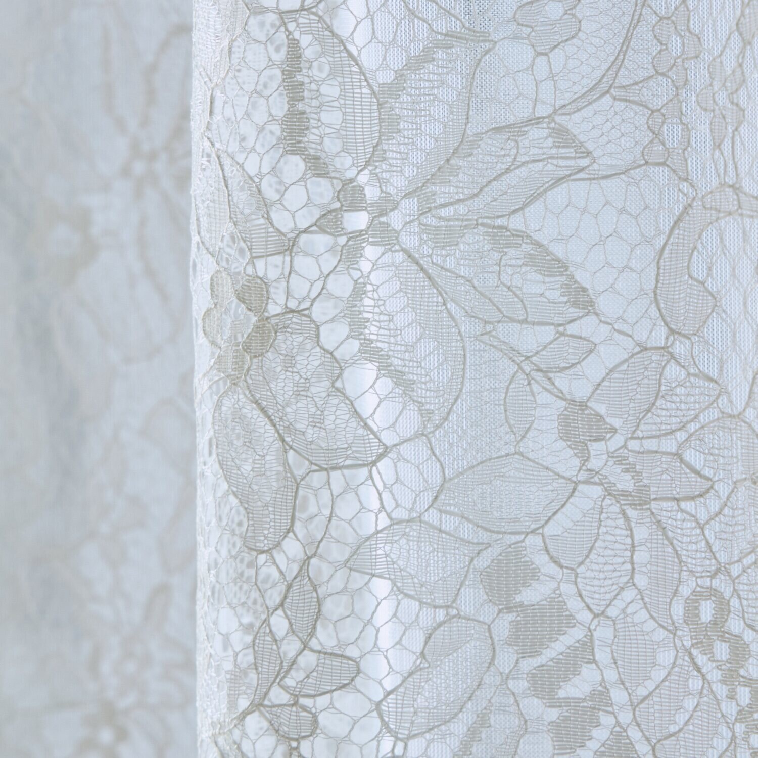 エコファイン 断熱・保温・ＵＶカットで お部屋を快適に エレガントなボタニカル柄 日本製 ２重レースカーテン２枚組 ＜１００×１３３ｃｍ＞