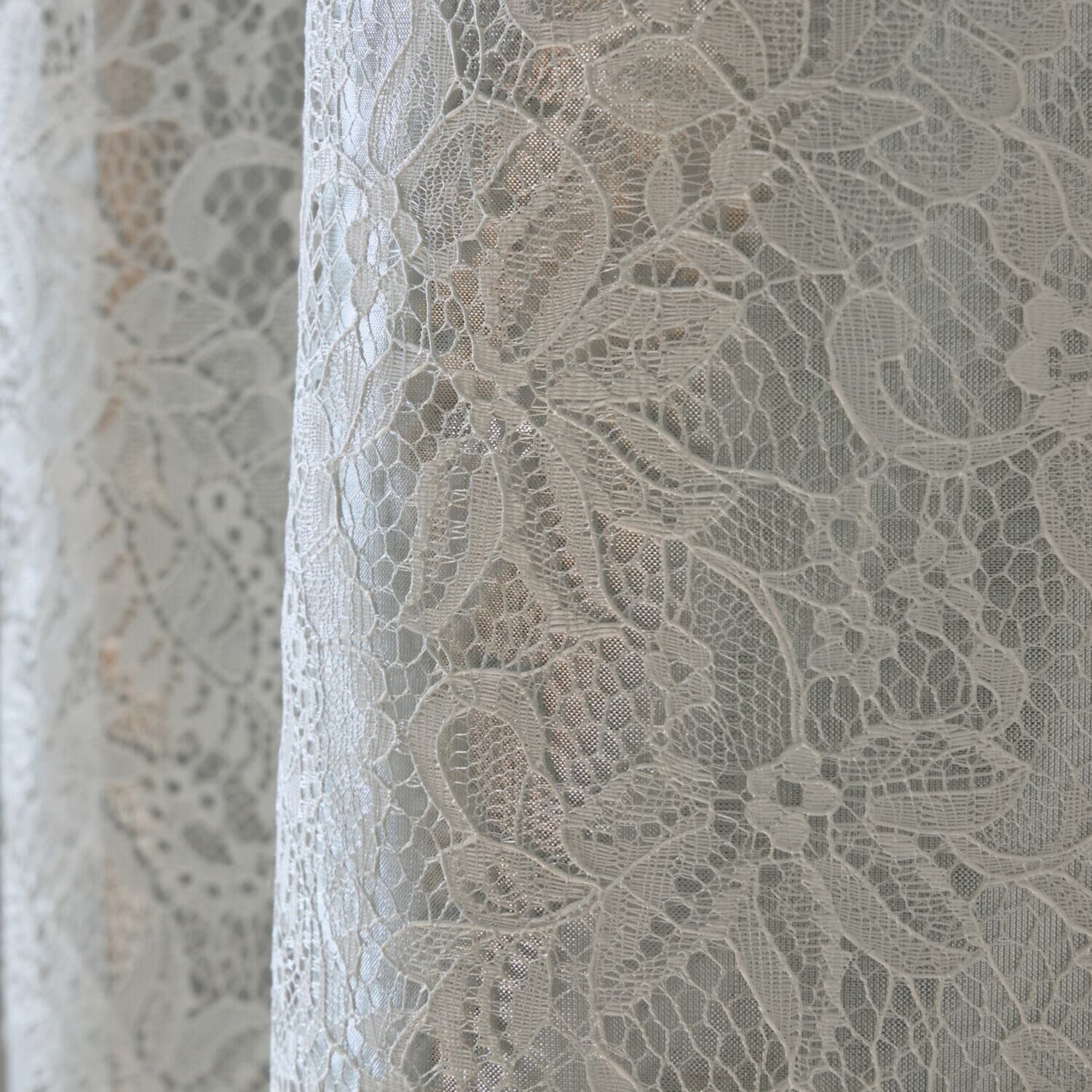 エコファイン 断熱・保温・ＵＶカットで お部屋を快適に エレガントなボタニカル柄 日本製 ２重レースカーテン２枚組 ＜１００×１９８ｃｍ＞