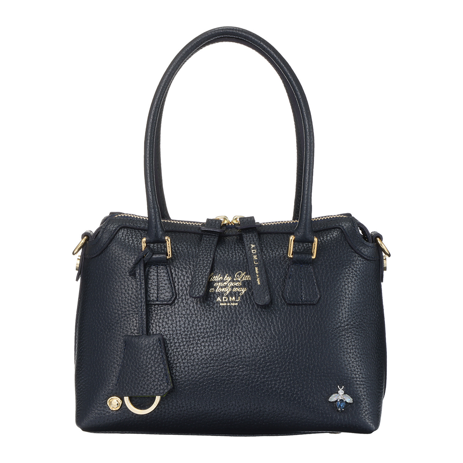 エーディーエムジェイ ＴＨＥ　ＢＥＥ 牛革シュリンク型押し ボストンバッグ