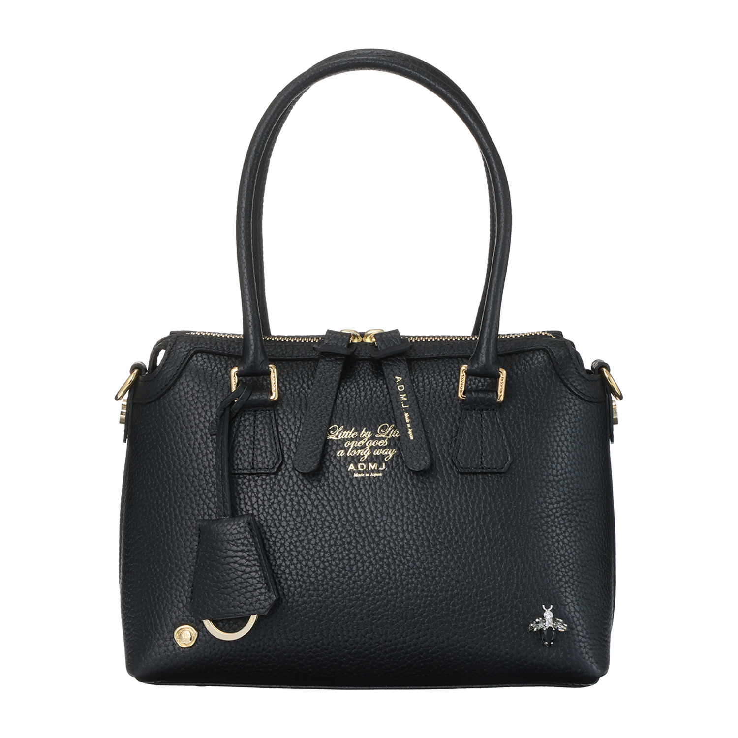 エーディーエムジェイ ＴＨＥ　ＢＥＥ 牛革シュリンク型押し ボストンバッグ