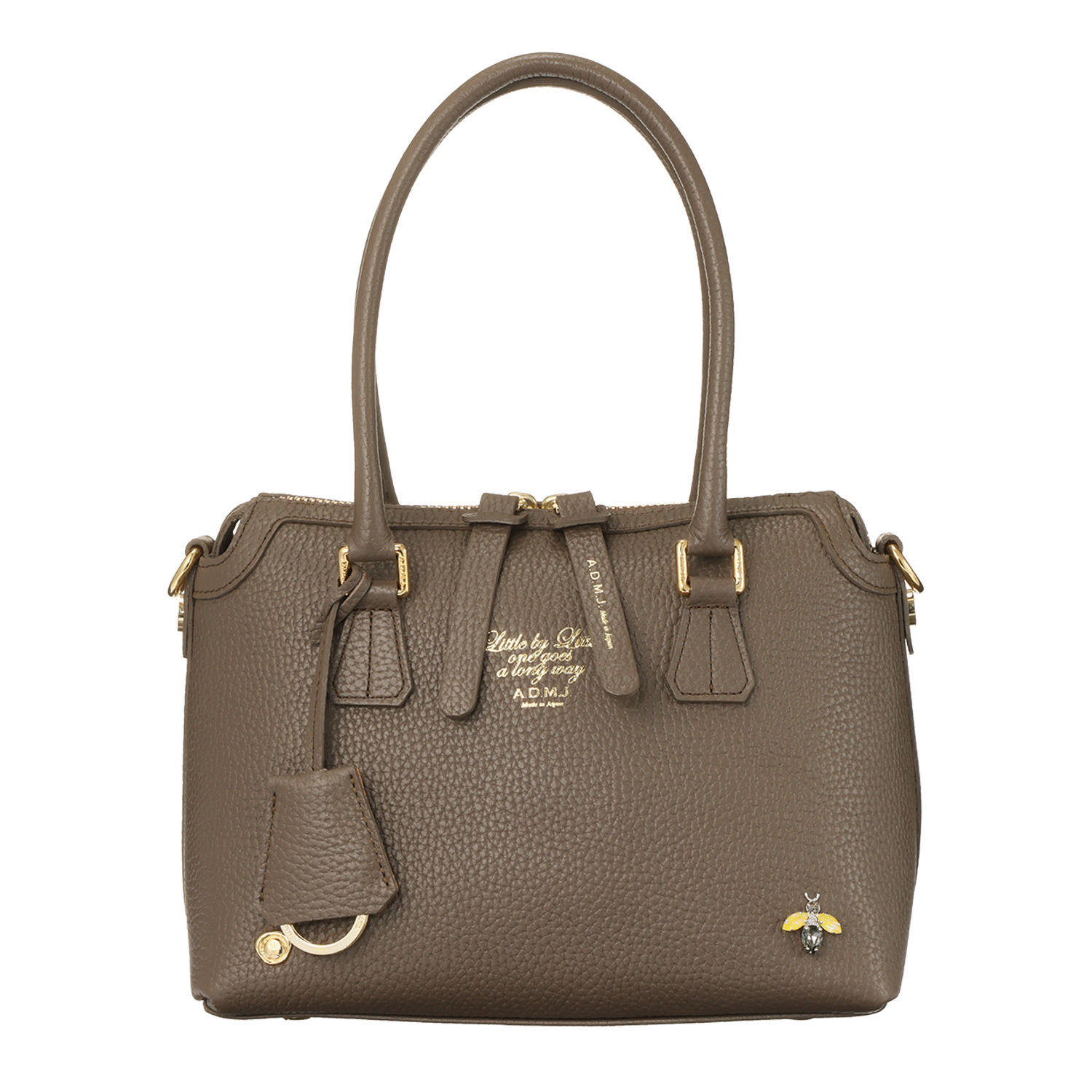 エーディーエムジェイ ＴＨＥ　ＢＥＥ 牛革シュリンク型押し ボストンバッグ