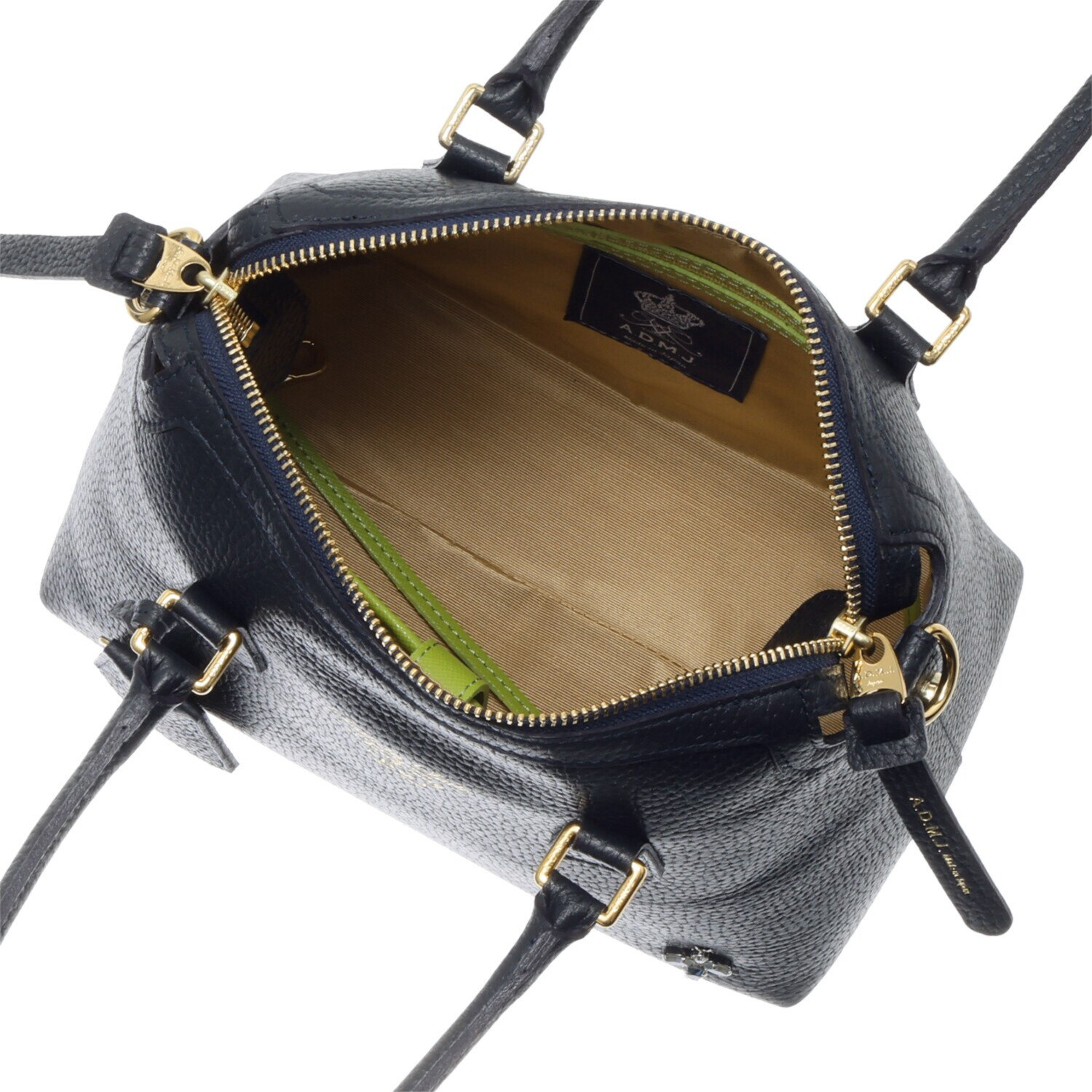 エーディーエムジェイ ＴＨＥ　ＢＥＥ 牛革シュリンク型押し ボストンバッグ