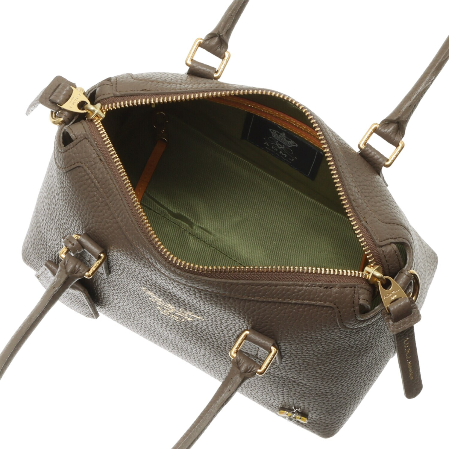 エーディーエムジェイ ＴＨＥ　ＢＥＥ 牛革シュリンク型押し ボストンバッグ