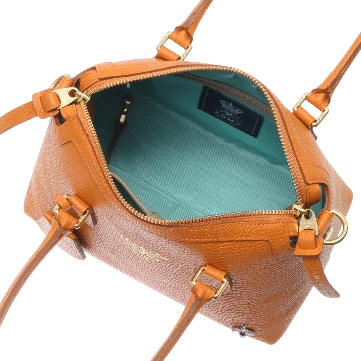 エーディーエムジェイ ＴＨＥ　ＢＥＥ 牛革シュリンク型押し ボストンバッグ