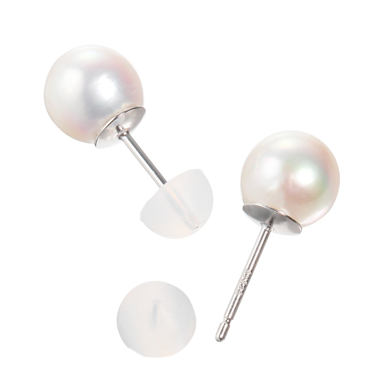 パールモール シルバー スリークォーター 国産アコヤパール スタッドピアス