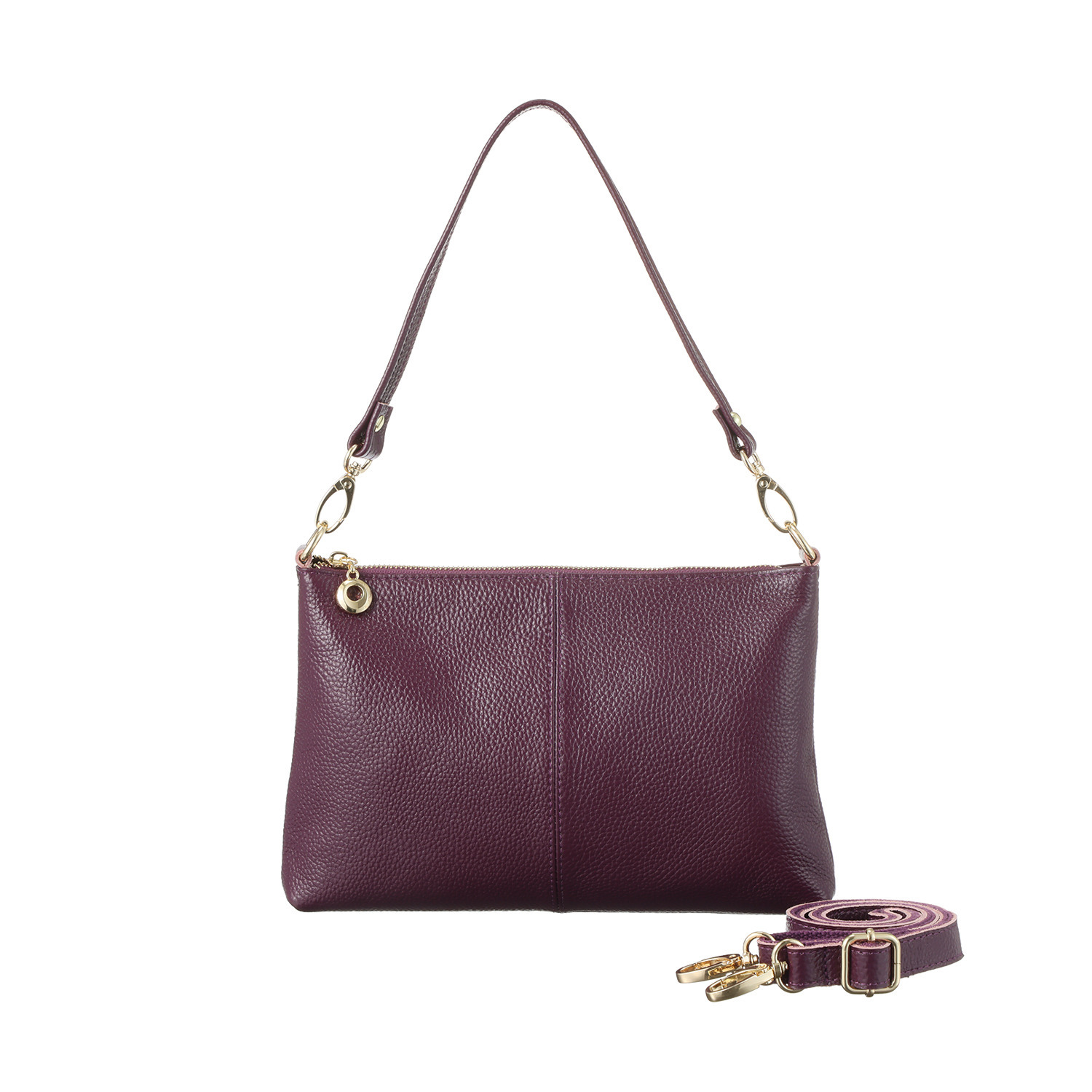 クーコ 牛革シュリンク型押し ２ウェイ ショルダーバッグ