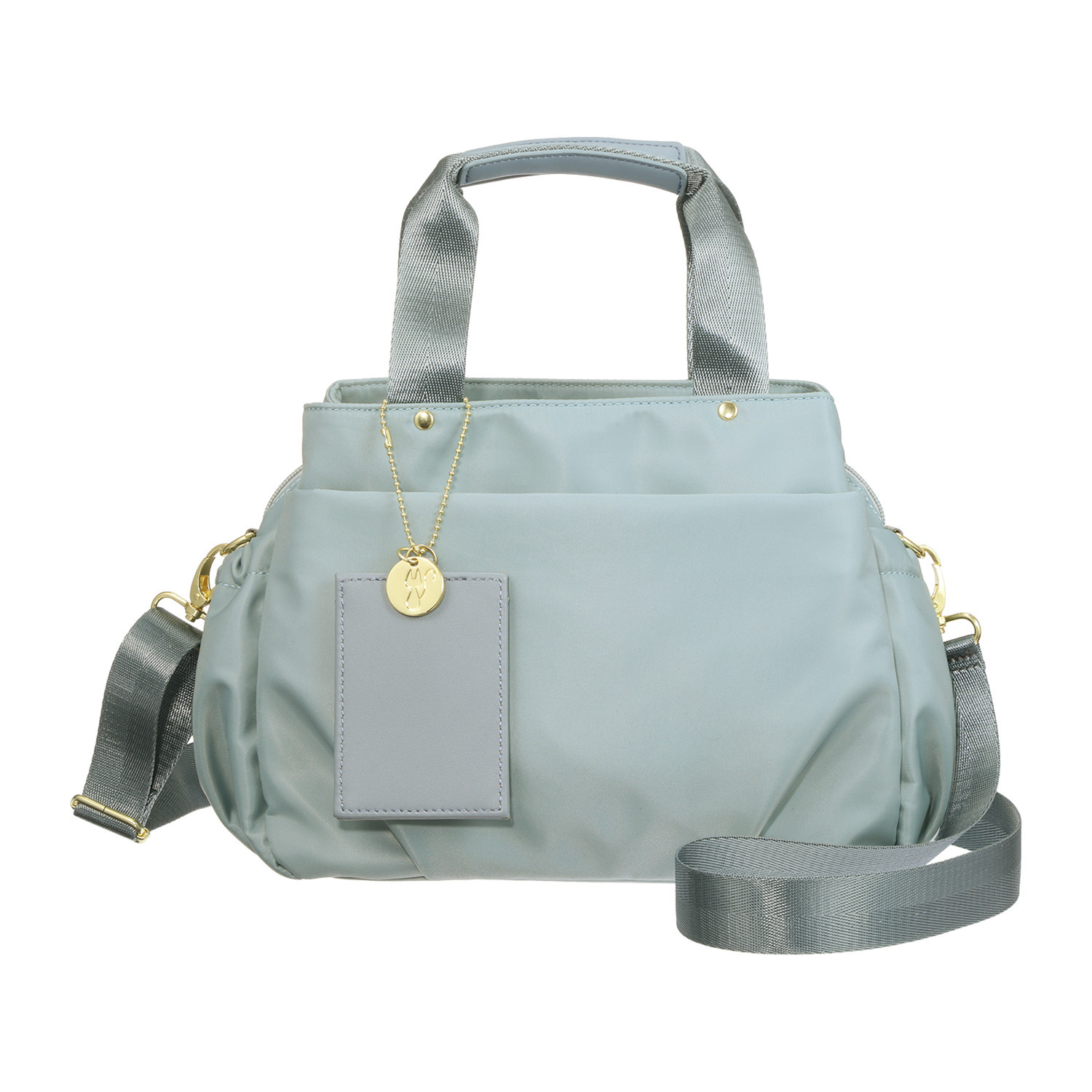 マドモワゼル　ザザ はっ水ナイロン パスケース付 ポケットがいっぱい！ 軽量２ウェイバッグ