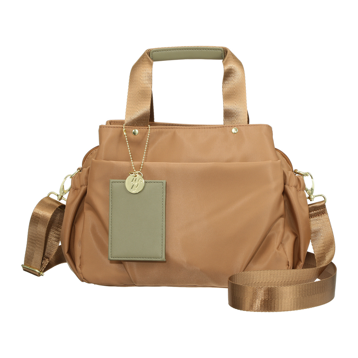 マドモワゼル　ザザ はっ水ナイロン パスケース付 ポケットがいっぱい！ 軽量２ウェイバッグ