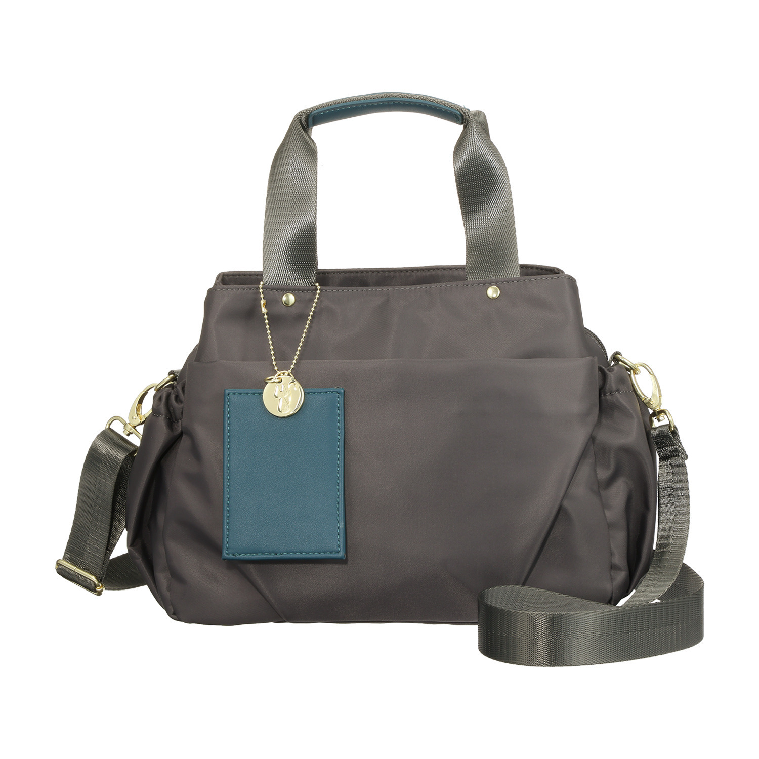 マドモワゼル　ザザ はっ水ナイロン パスケース付 ポケットがいっぱい！ 軽量２ウェイバッグ