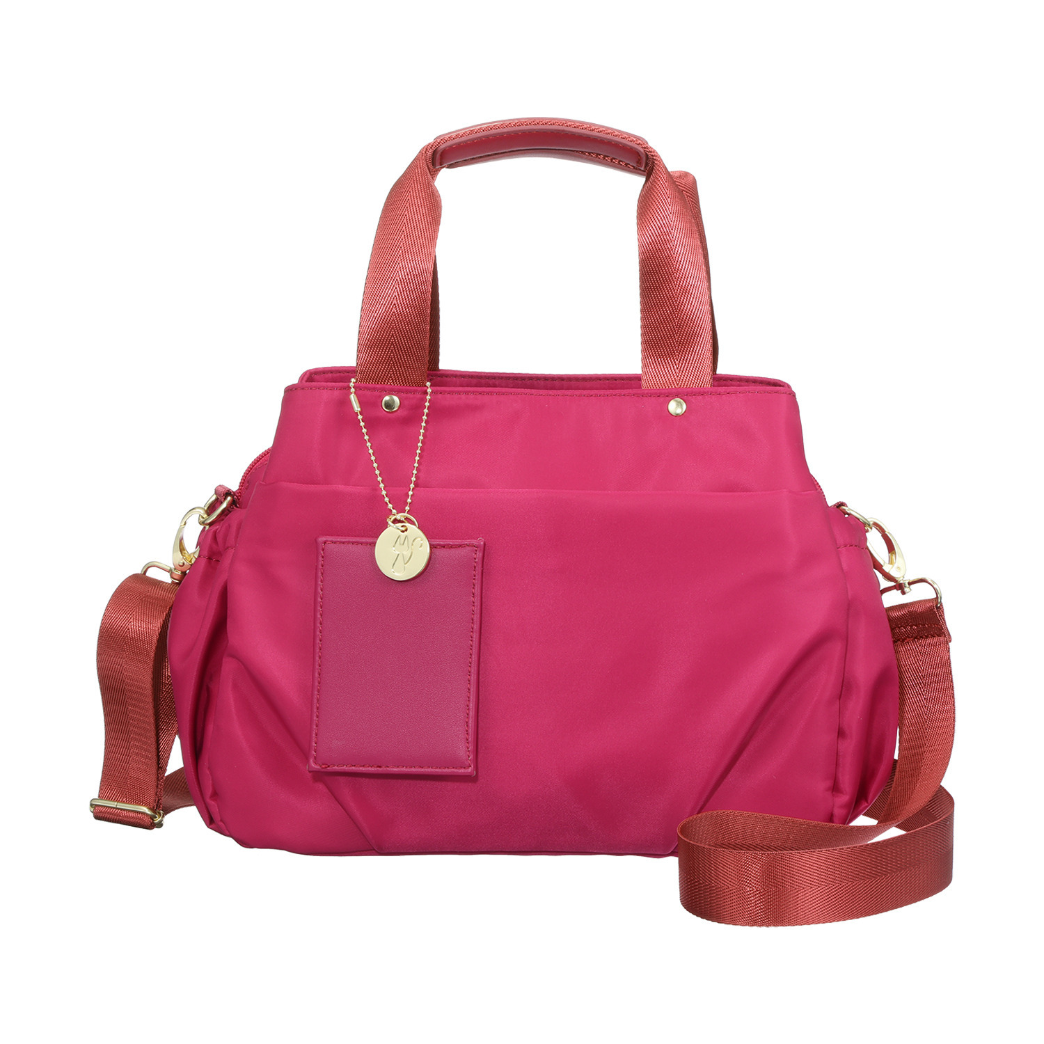 マドモワゼル　ザザ はっ水ナイロン パスケース付 ポケットがいっぱい！ 軽量２ウェイバッグ