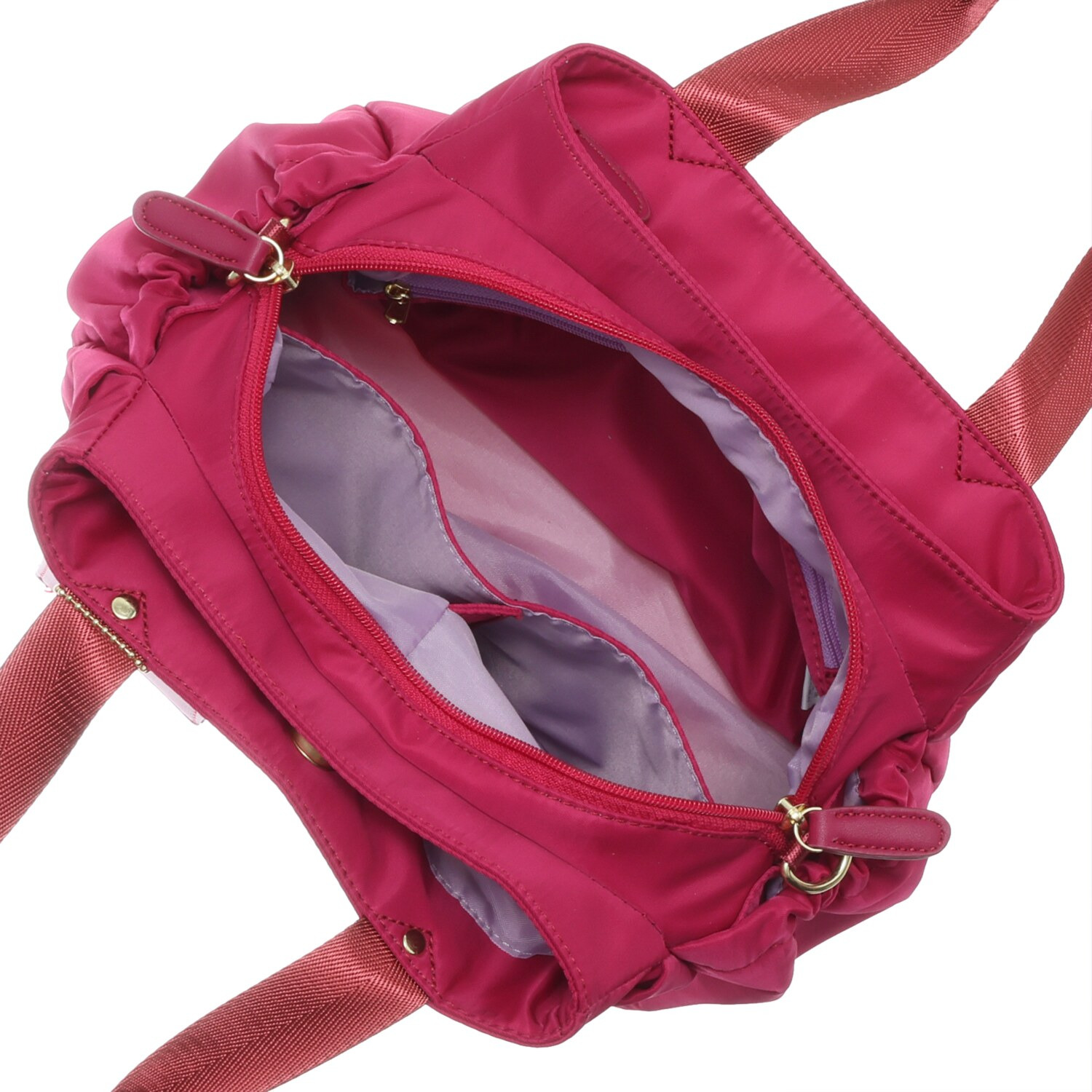 マドモワゼル　ザザ はっ水ナイロン パスケース付 ポケットがいっぱい！ 軽量２ウェイバッグ