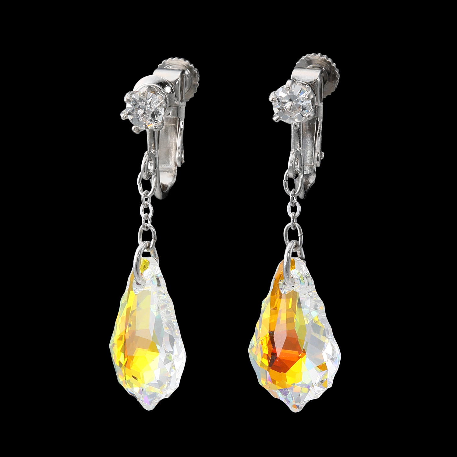 キラキラギフト バイ　アビステ クリスタルガラス＆ ビジュウ ドロップ イヤリング／ピアス