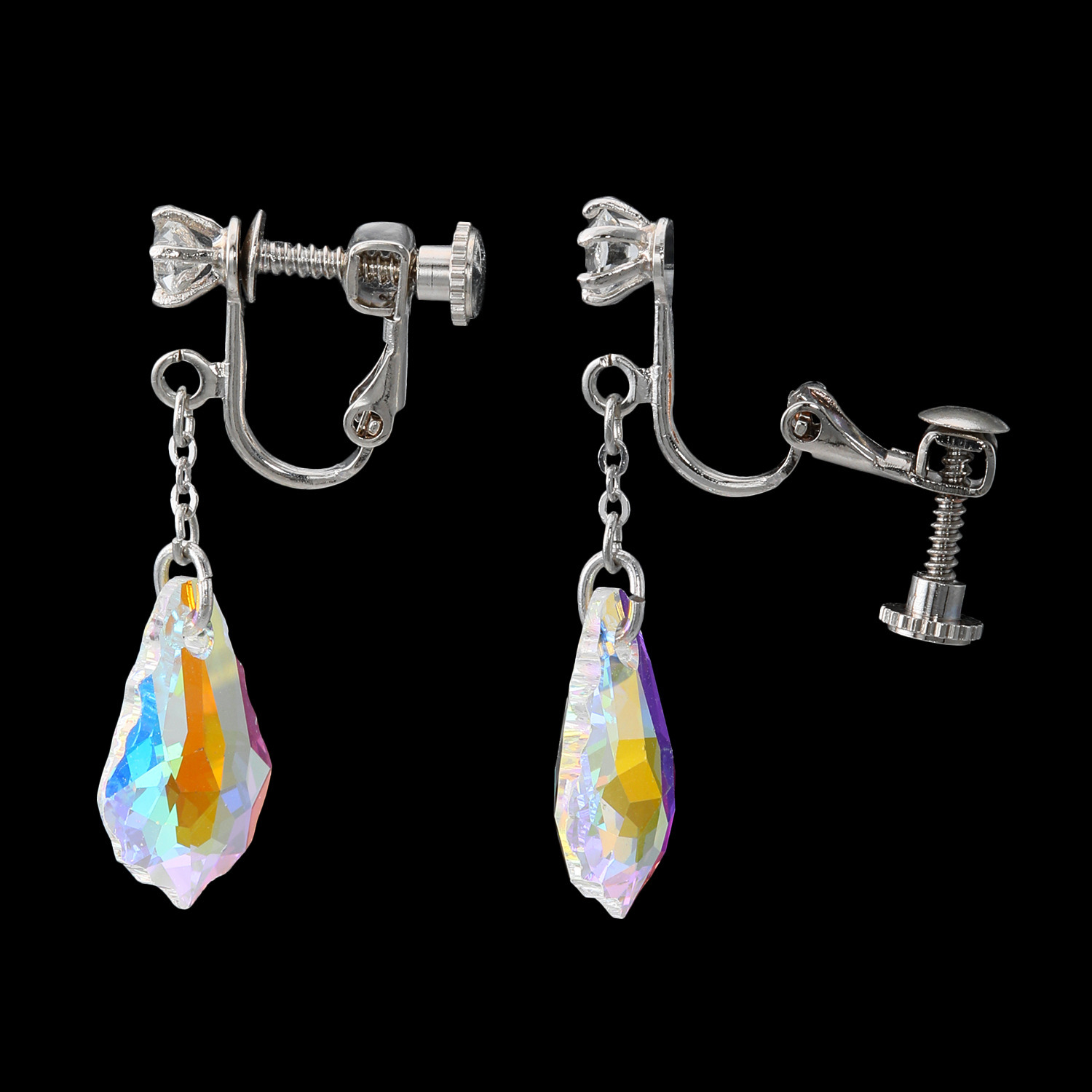 キラキラギフト バイ　アビステ クリスタルガラス＆ ビジュウ ドロップ イヤリング／ピアス