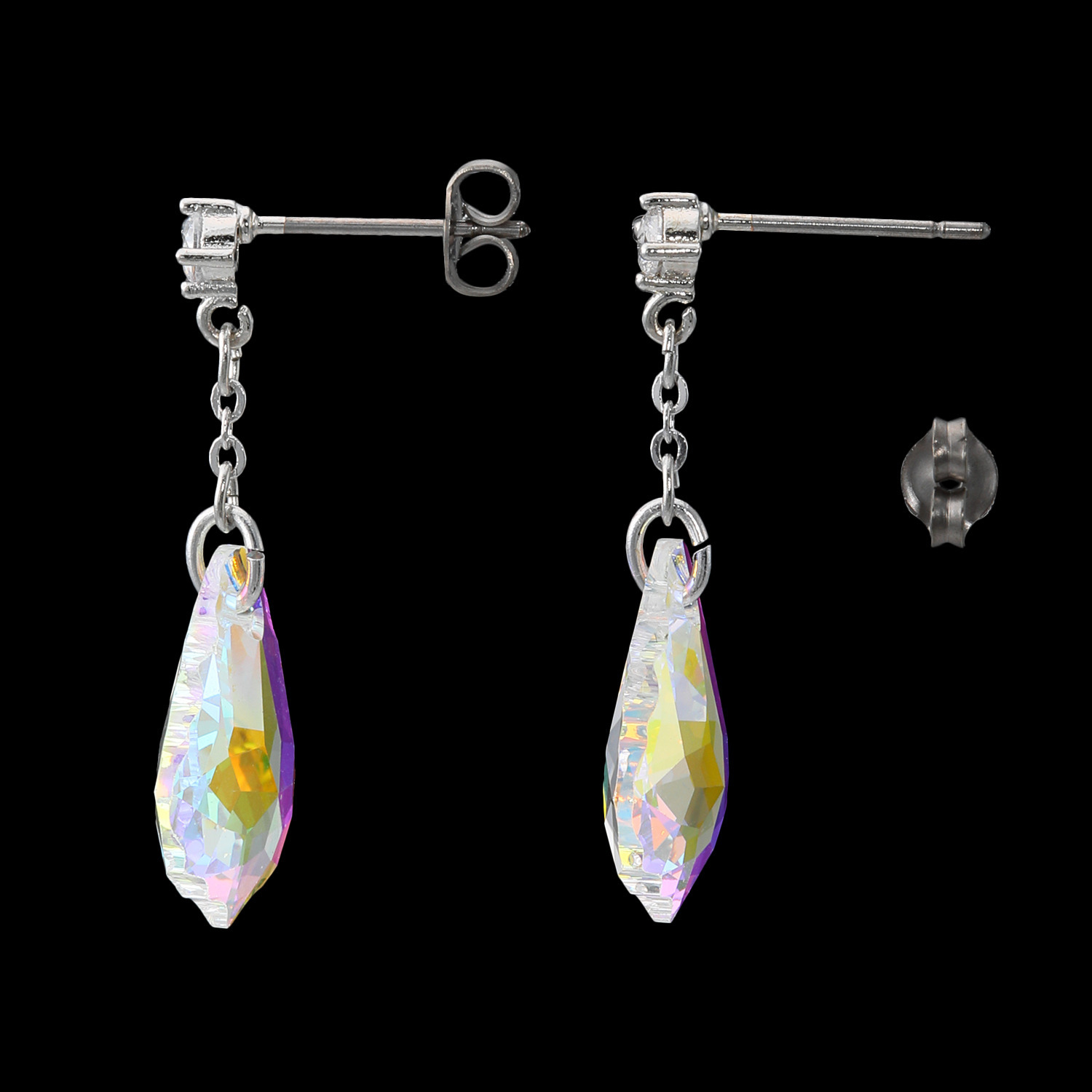 キラキラギフト バイ　アビステ クリスタルガラス＆ ビジュウ ドロップ イヤリング／ピアス