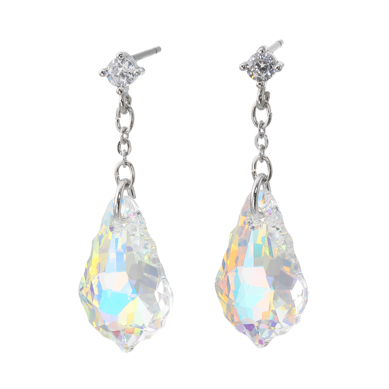 キラキラギフト バイ　アビステ クリスタルガラス＆ ビジュウ ドロップ イヤリング／ピアス